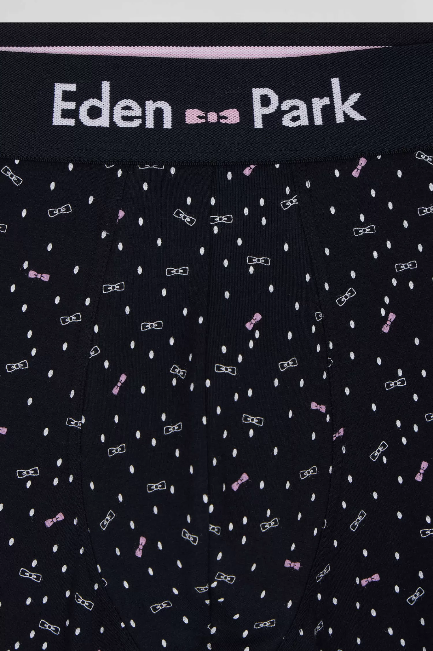 navy_blue_stretch_cotton_boxers_with_micro_bow_tie_patterns_4.webp Eden Park Navy blue stretch cotton boxers with micro bow tie patterns< Underwear