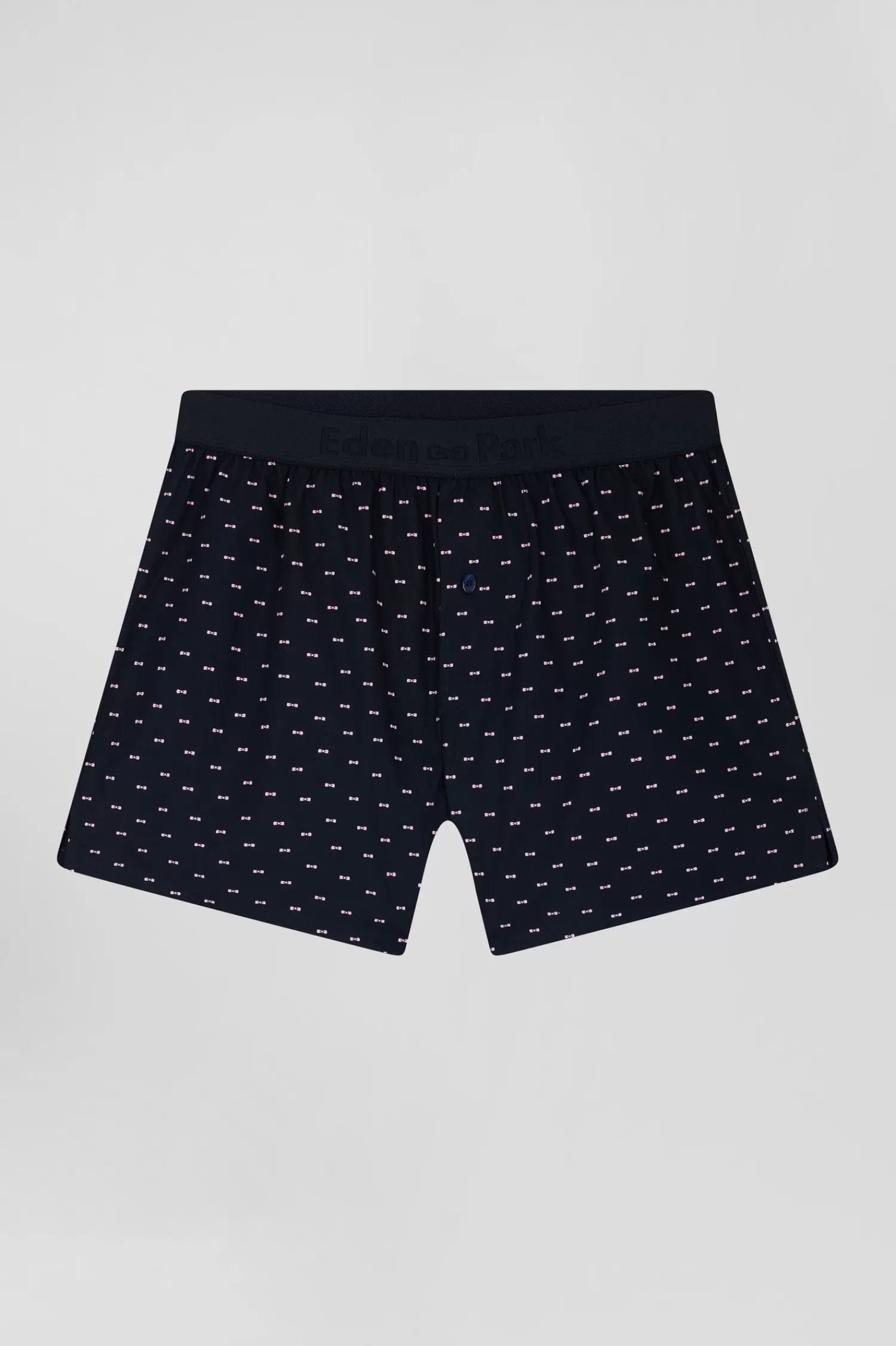 Eden Park Navy blue stretch cotton jersey boxers with micro patterns< Underwear