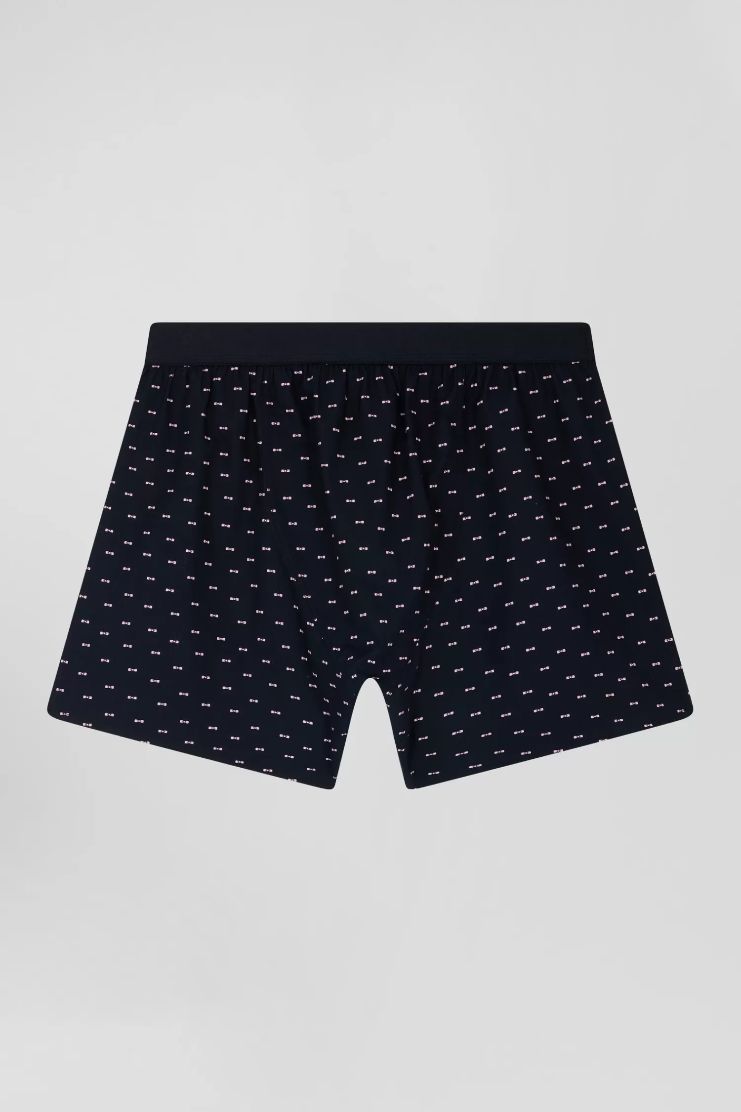 navy_blue_stretch_cotton_jersey_boxers_with_micro_patterns_2.webp Eden Park Navy blue stretch cotton jersey boxers with micro patterns< Underwear