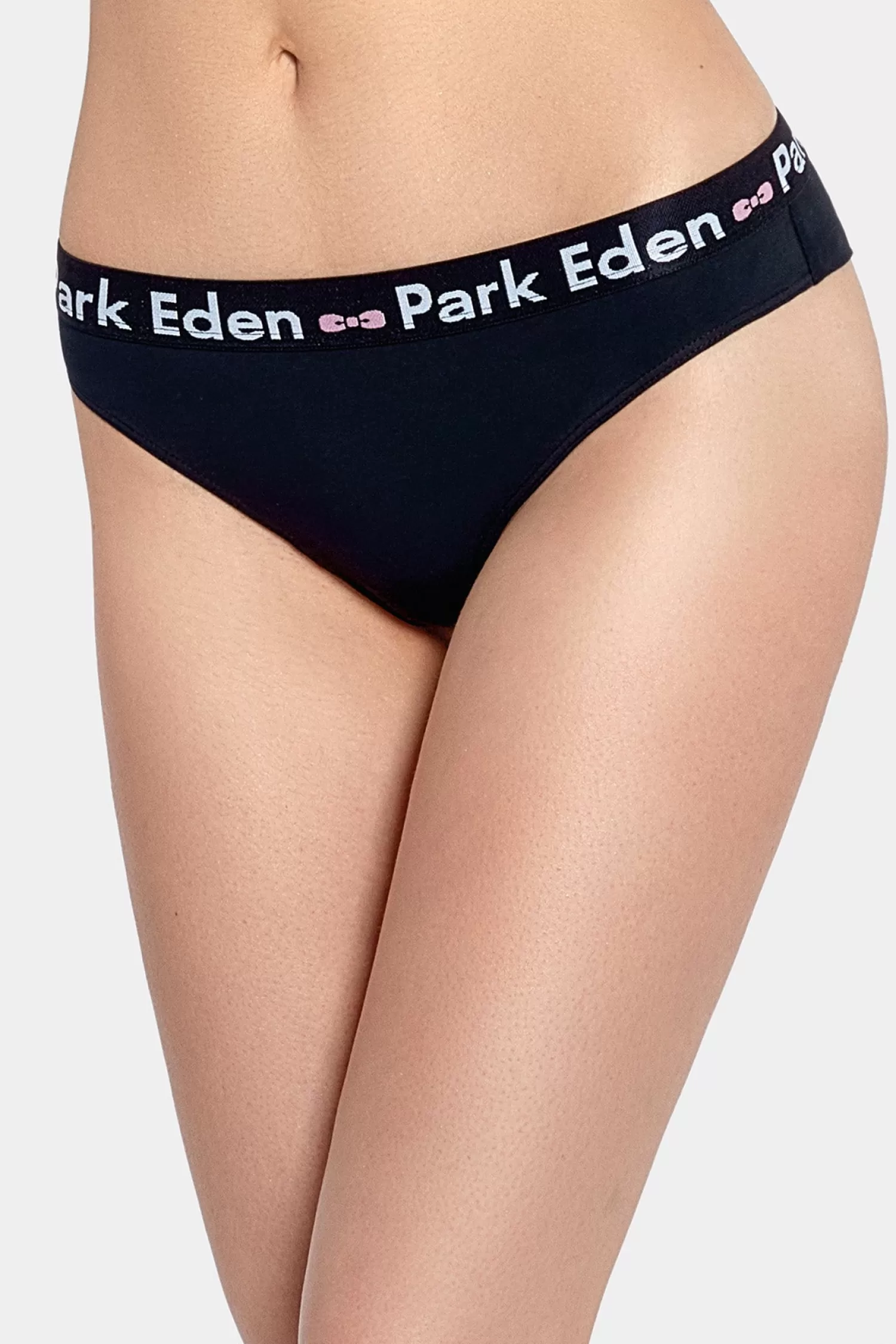 Eden Park Navy blue stretch cotton jersey thong<Women Underwear