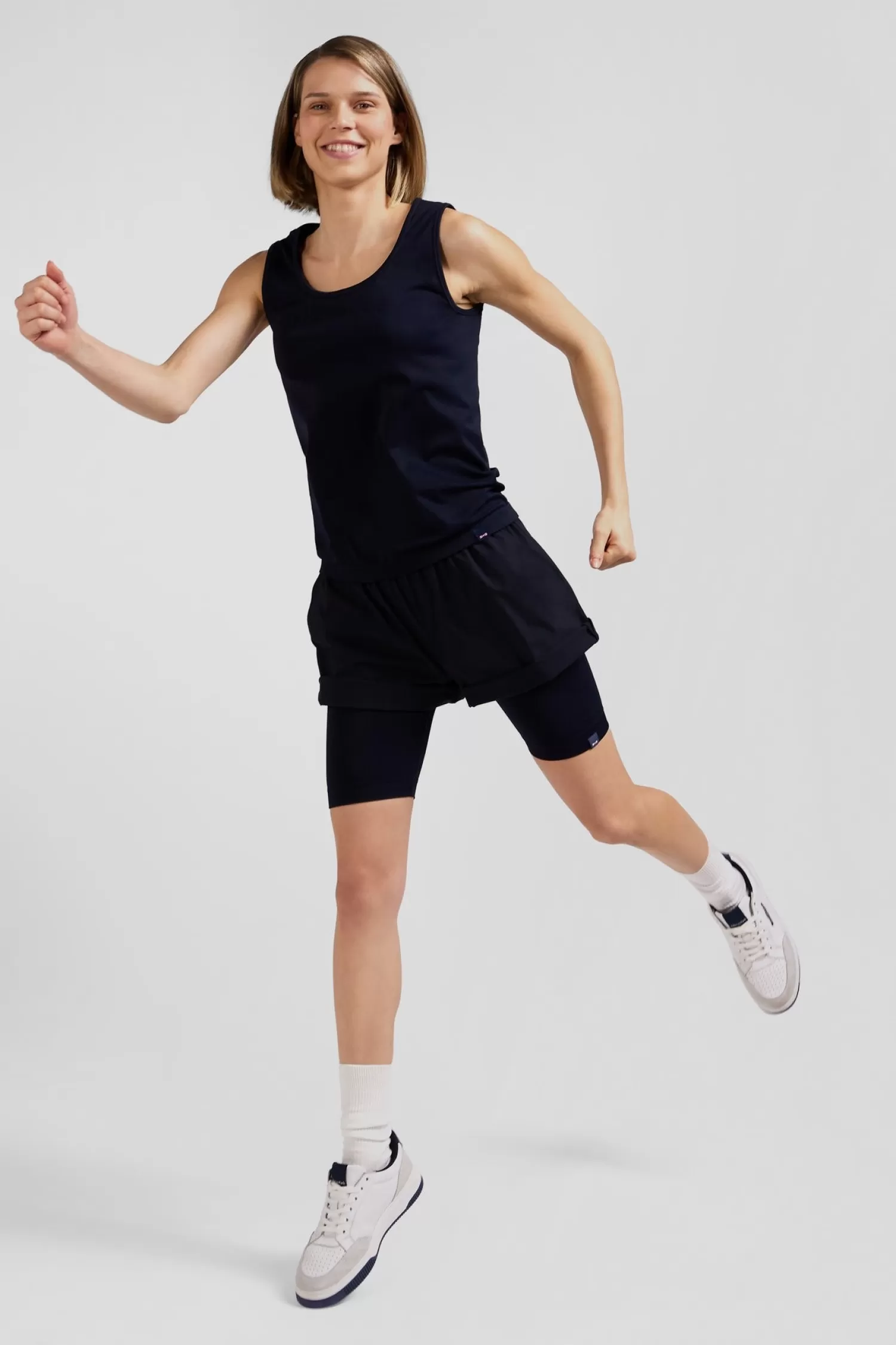 Eden Park Navy blue stretch sports cycling shorts<Women Pants