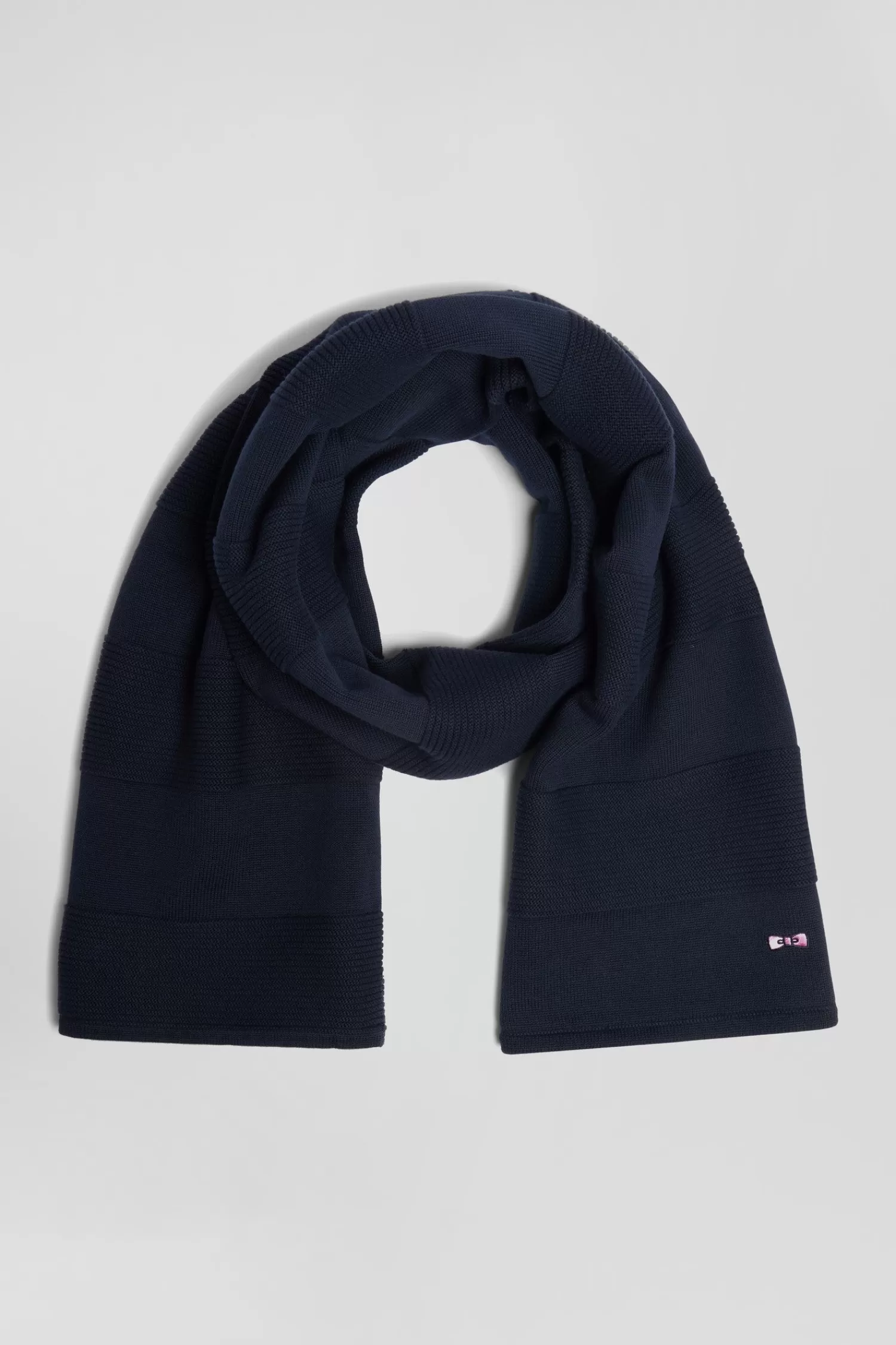 Eden Park Navy blue striped cotton scarf< Scarves And Wraps