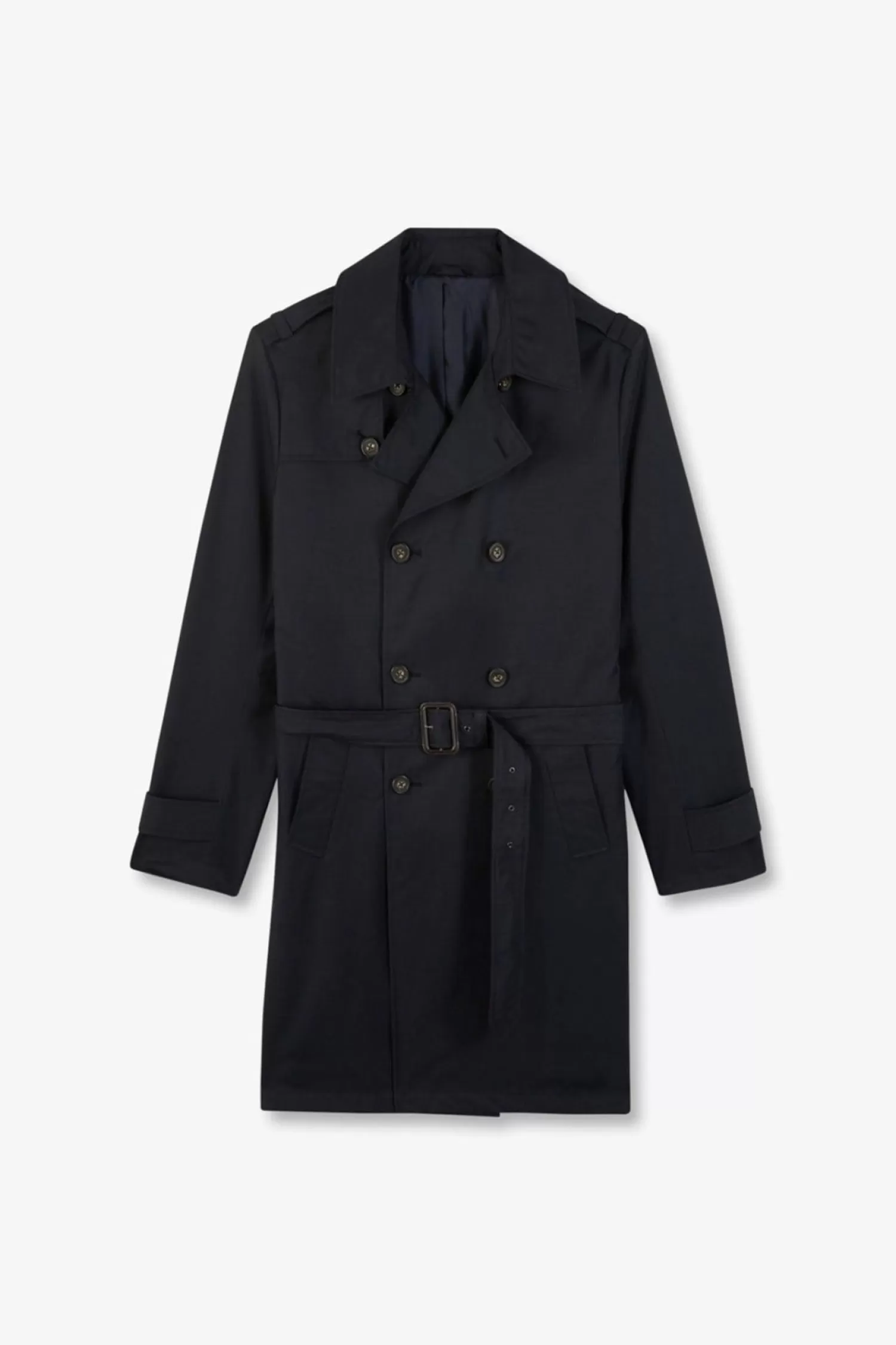 Eden Park Navy blue waterproof trench coat< Coats And Jackets