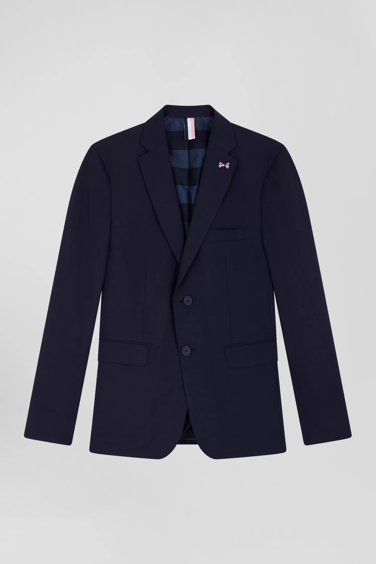Eden Park Navy blue wool blend jacket with striped lining Modern fit< Jackets And Suits