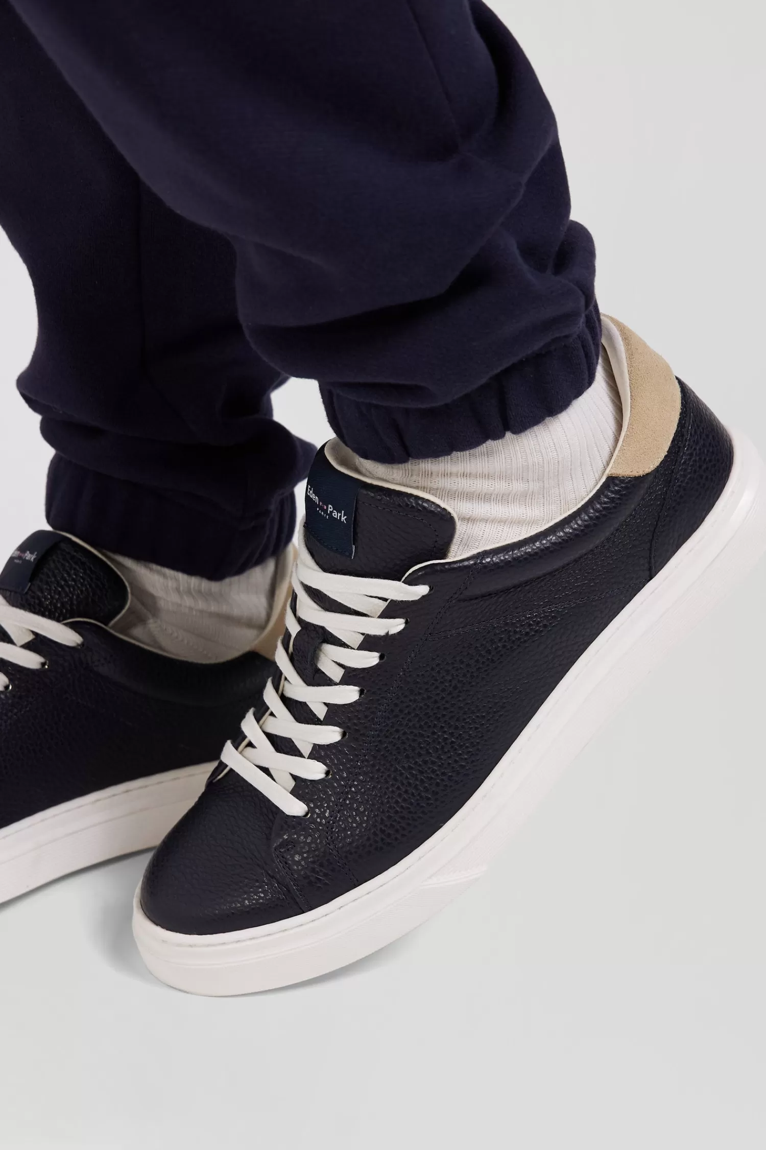 Eden Park Navy low-top leather sneakers< Sneakers
