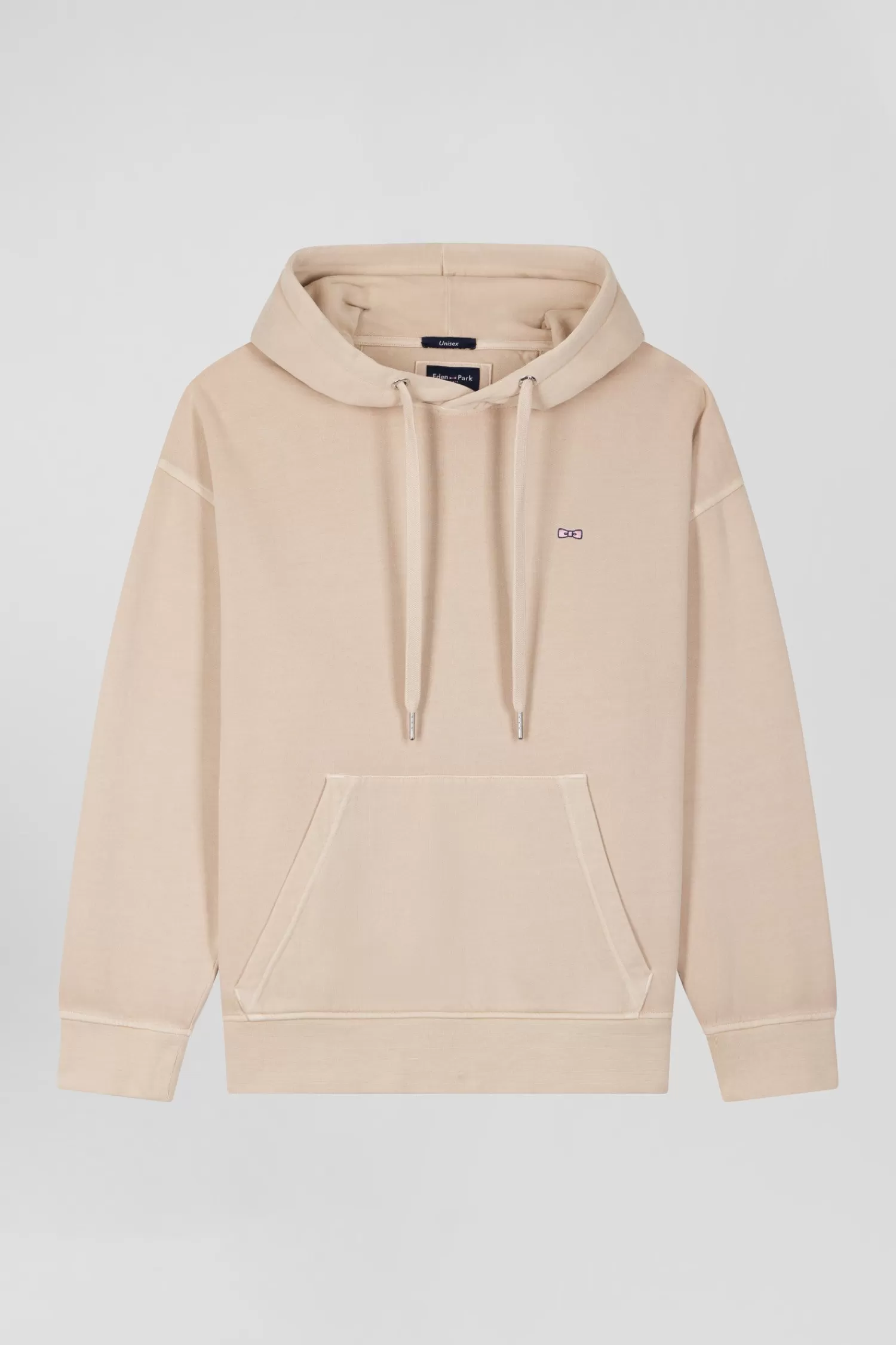 oversize_beige_unisex_dyed_cotton_fleece_hoodie_2.webp Eden Park Oversize beige unisex dyed cotton fleece hoodie<Women Sweatshirts | Sweatshirts