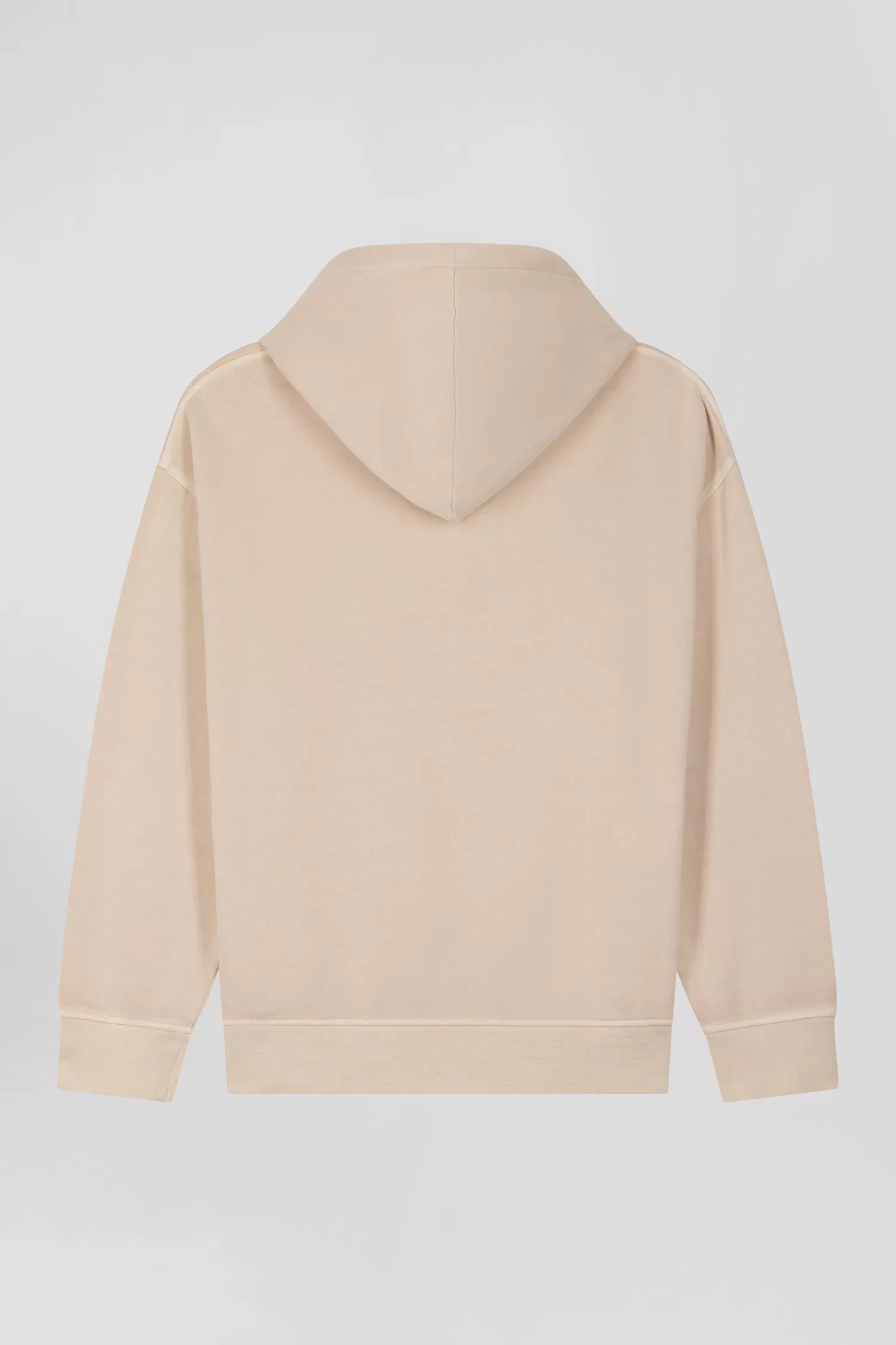 oversize_beige_unisex_dyed_cotton_fleece_hoodie_5.webp Eden Park Oversize beige unisex dyed cotton fleece hoodie<Women Sweatshirts | Sweatshirts