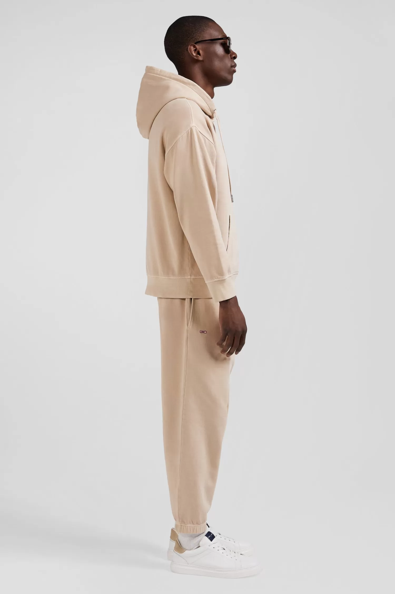 oversize_beige_unisex_dyed_cotton_fleece_hoodie_6.webp Eden Park Oversize beige unisex dyed cotton fleece hoodie<Women Sweatshirts | Sweatshirts