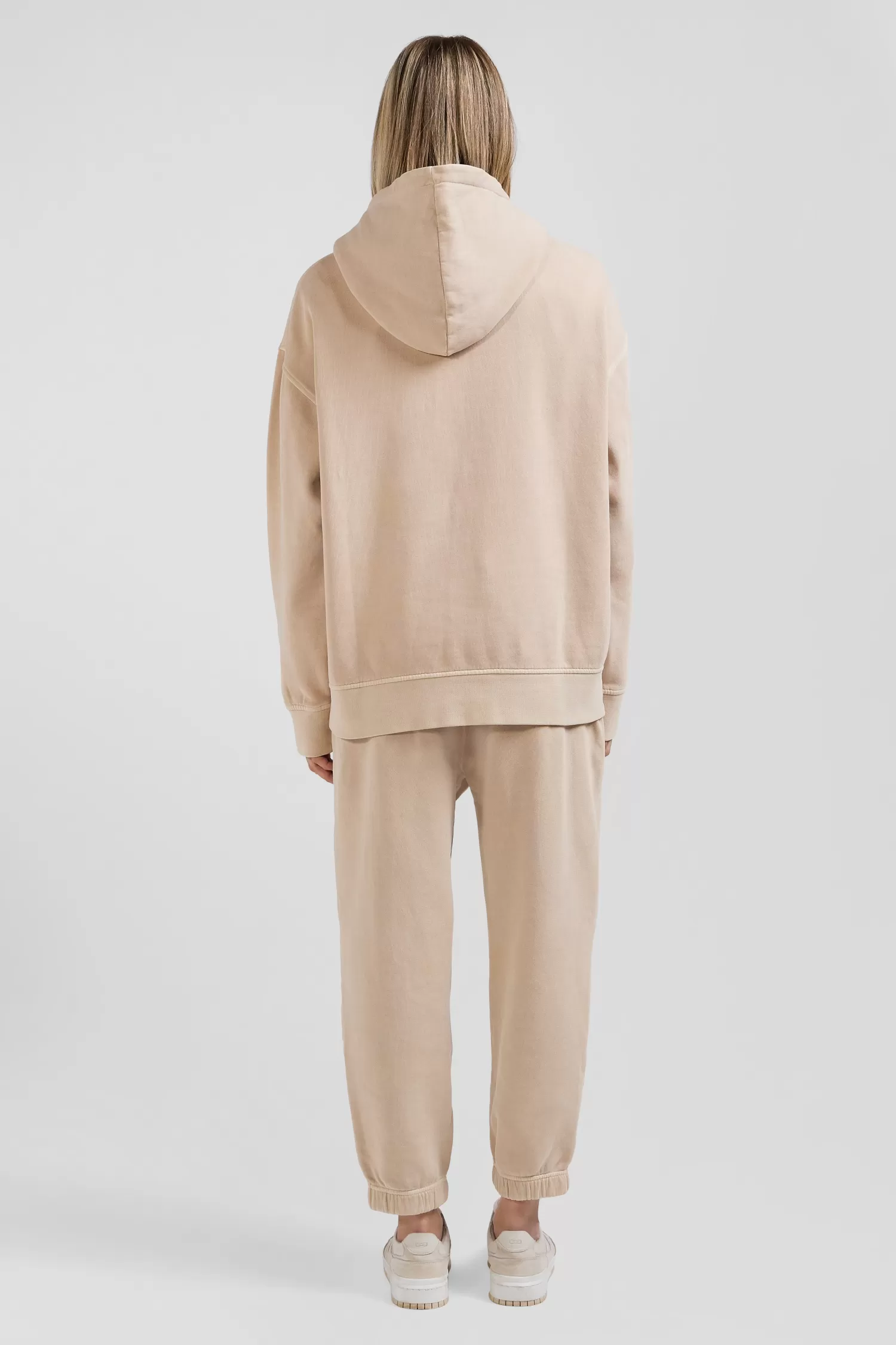 oversize_beige_unisex_dyed_cotton_fleece_hoodie_8.webp Eden Park Oversize beige unisex dyed cotton fleece hoodie<Women Sweatshirts | Sweatshirts