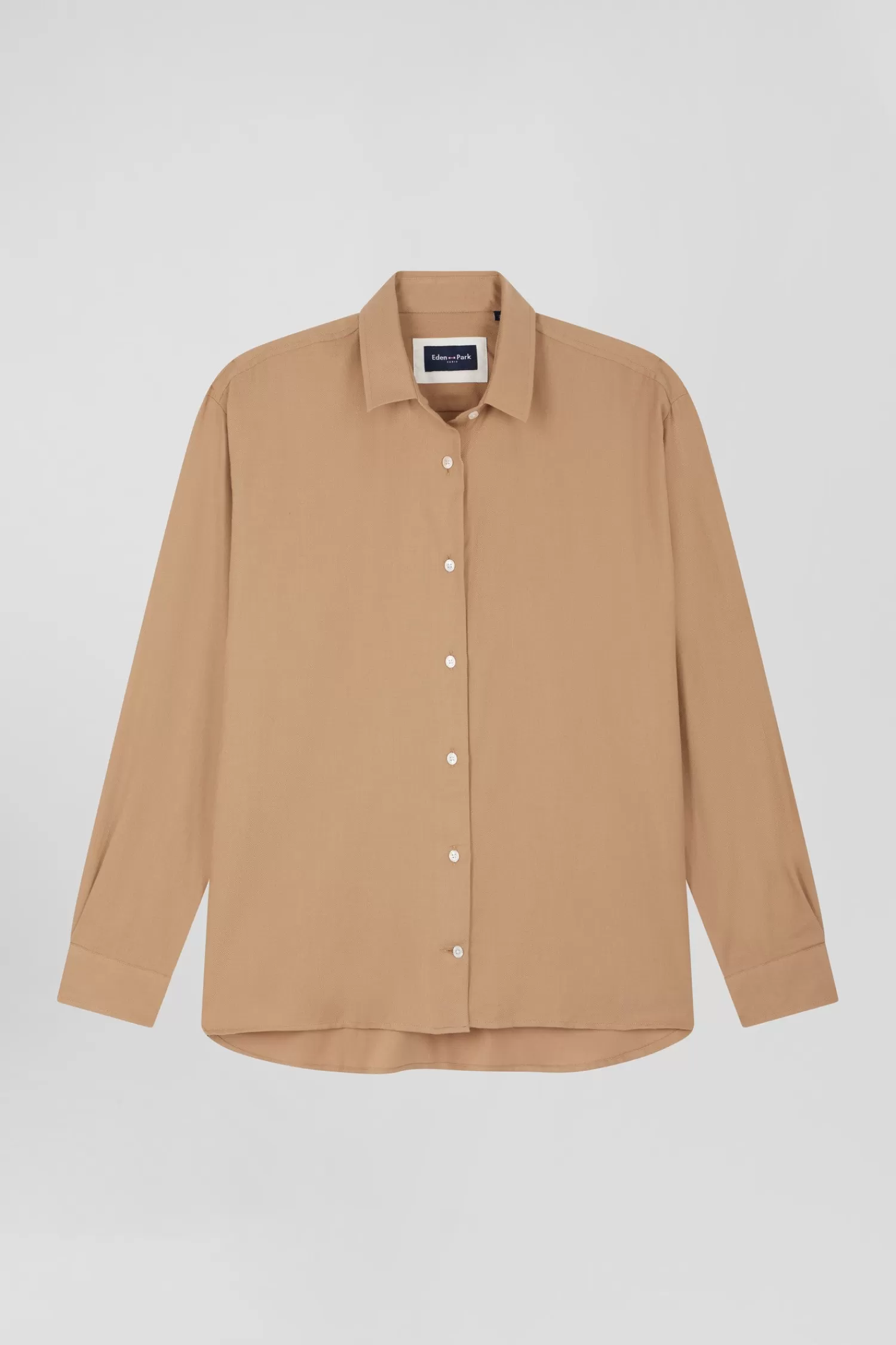 Eden Park Oversize camel cotton and cashmere shirt<Women Shirts | Shirts
