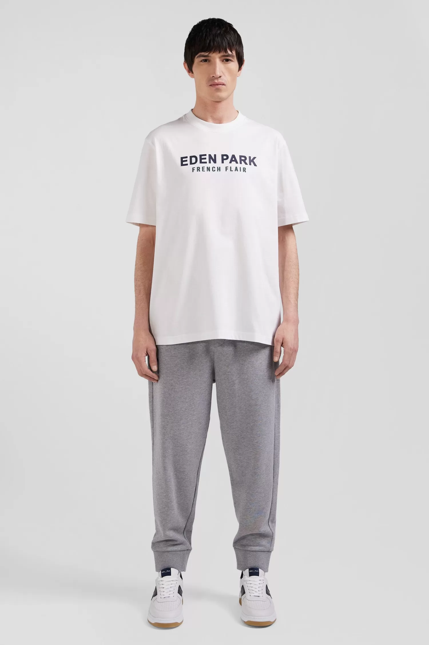 Eden Park Oversize ecru French Flair cotton short-sleeved T-shirt< T-shirts