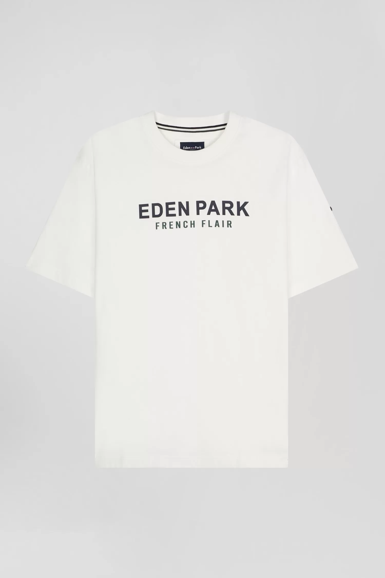 Eden Park Oversize ecru French Flair cotton short-sleeved T-shirt< T-shirts