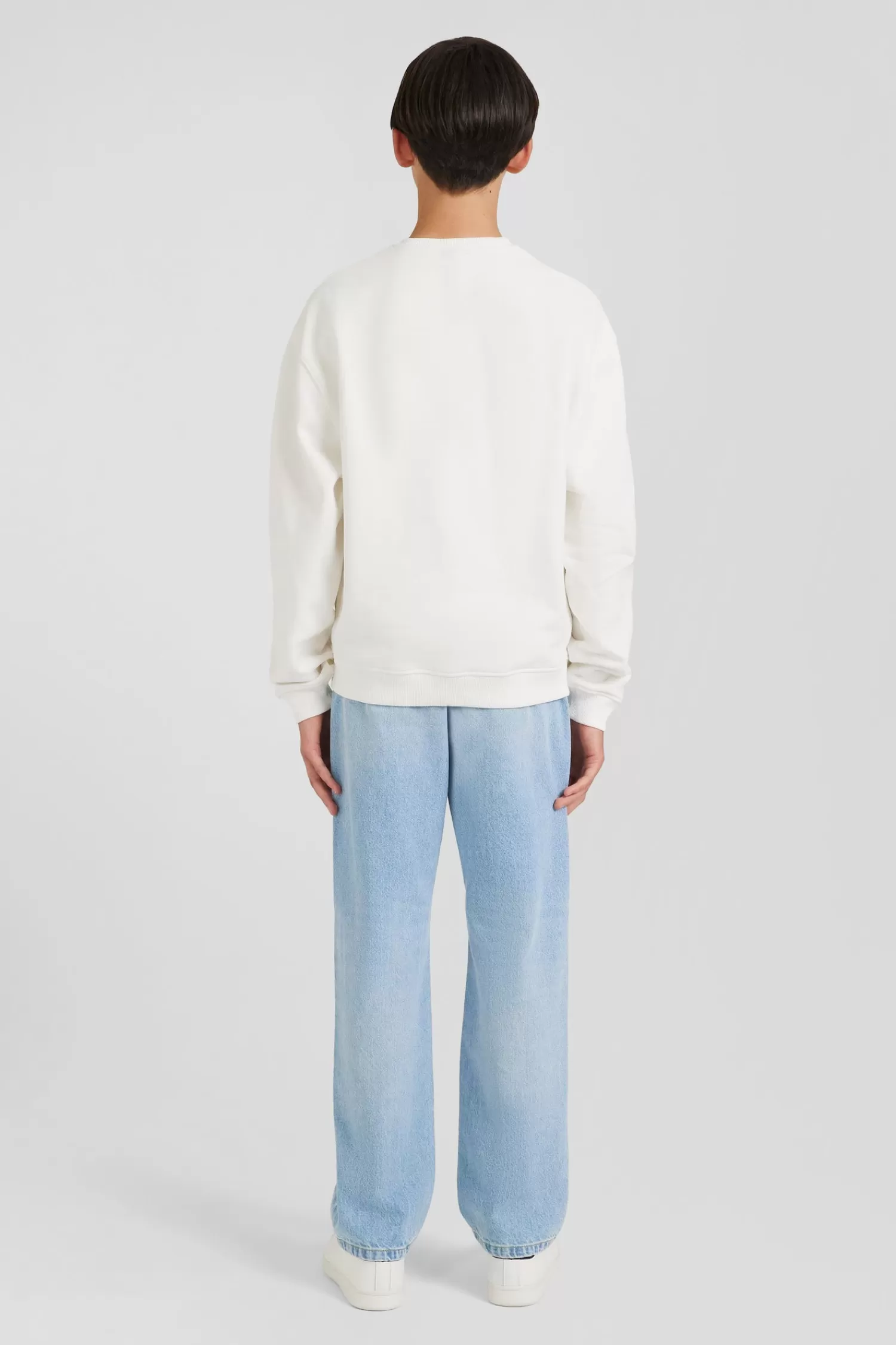 oversize_ecru_round_neck_cotton_sweatshirt_5.webp Eden Park Oversize ecru round neck cotton sweatshirt<Kids Kids