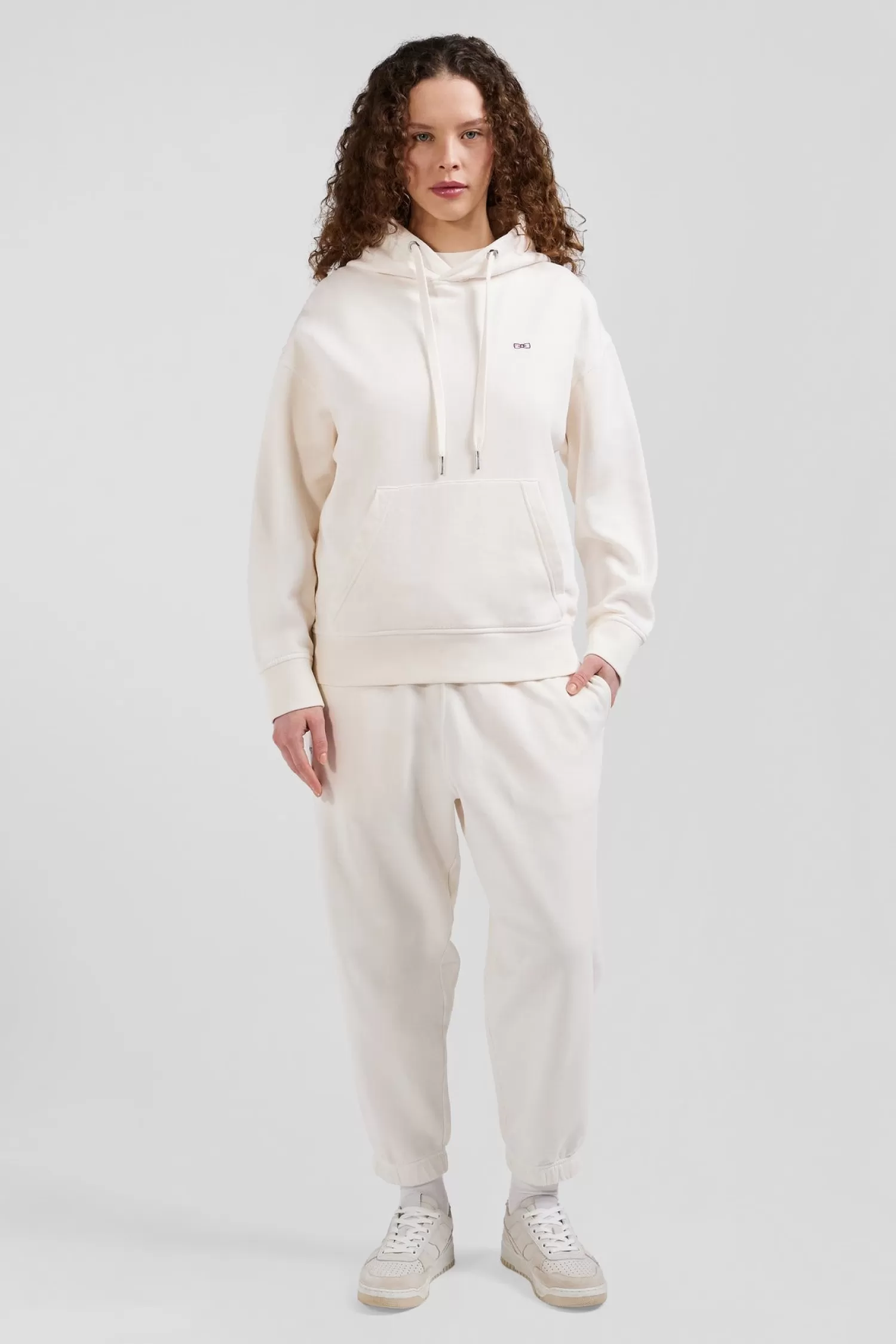 Eden Park Oversize ecru unisex dyed cotton fleece hoodie<Women Sweatshirts | Sweatshirts