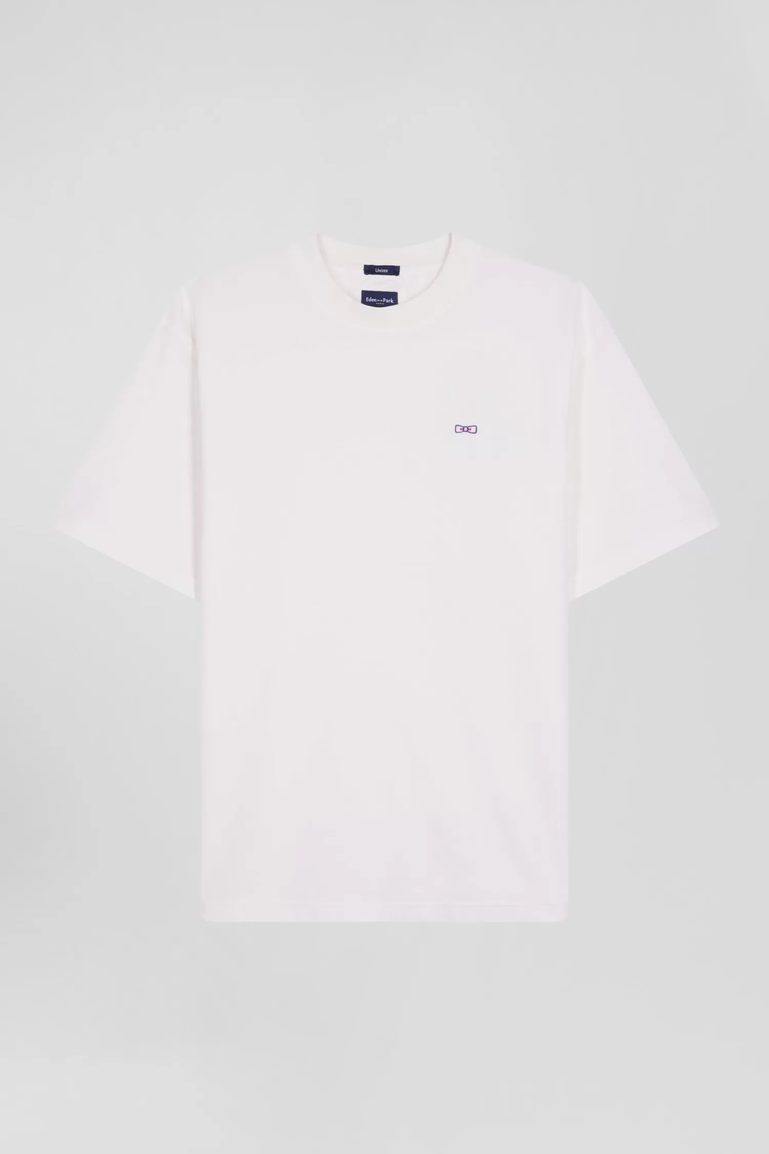 oversize_ecru_unisex_shortsleeved_tshirt_in_overdyed_cotton_2.webp Eden Park Oversize ecru unisex short-sleeved T-shirt in overdyed cotton<Women T-shirts | T-shirts