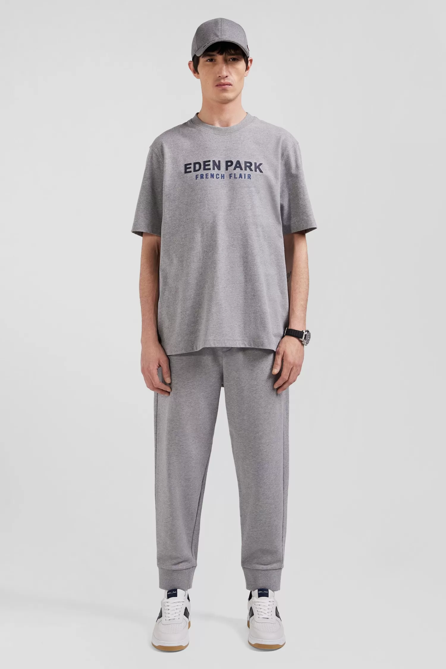 Eden Park Oversize grey French Flair cotton short-sleeved T-shirt< T-shirts