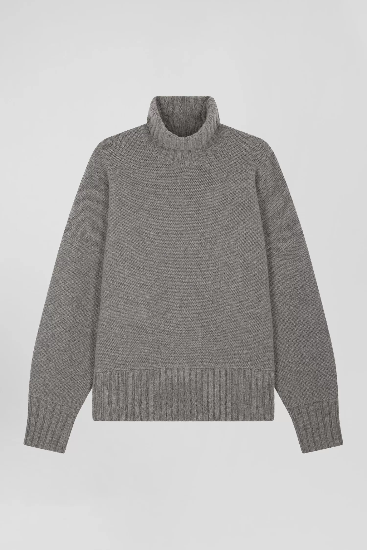 Eden Park Oversize grey wool blend turtleneck jumper<Women Sweaters