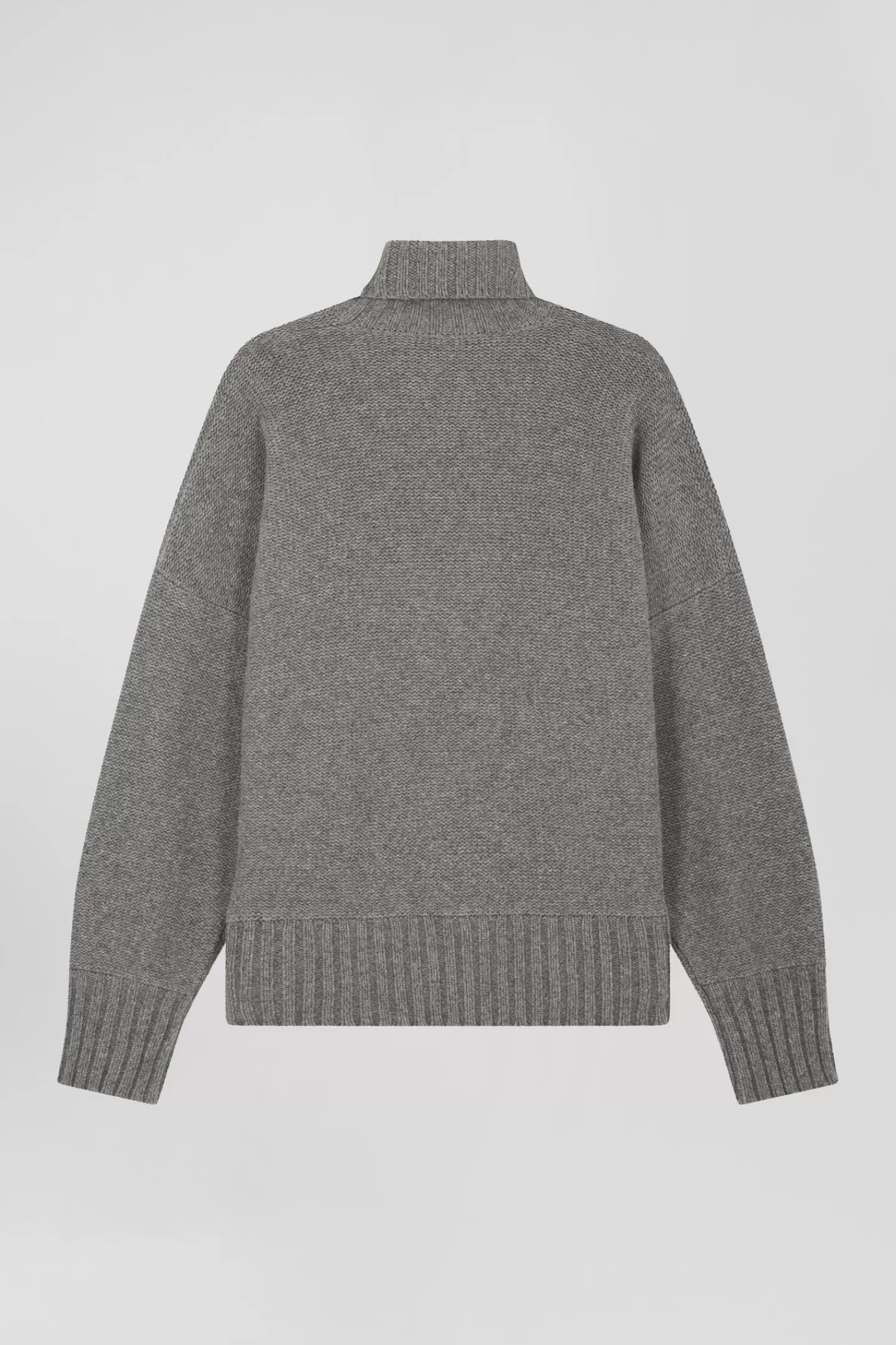 oversize_grey_wool_blend_turtleneck_jumper_3.webp Eden Park Oversize grey wool blend turtleneck jumper<Women Sweaters