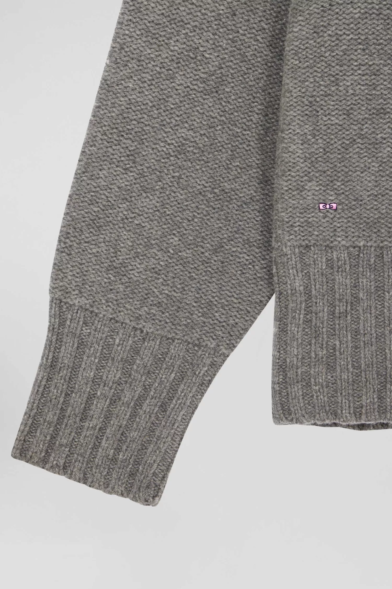oversize_grey_wool_blend_turtleneck_jumper_7.webp Eden Park Oversize grey wool blend turtleneck jumper<Women Sweaters