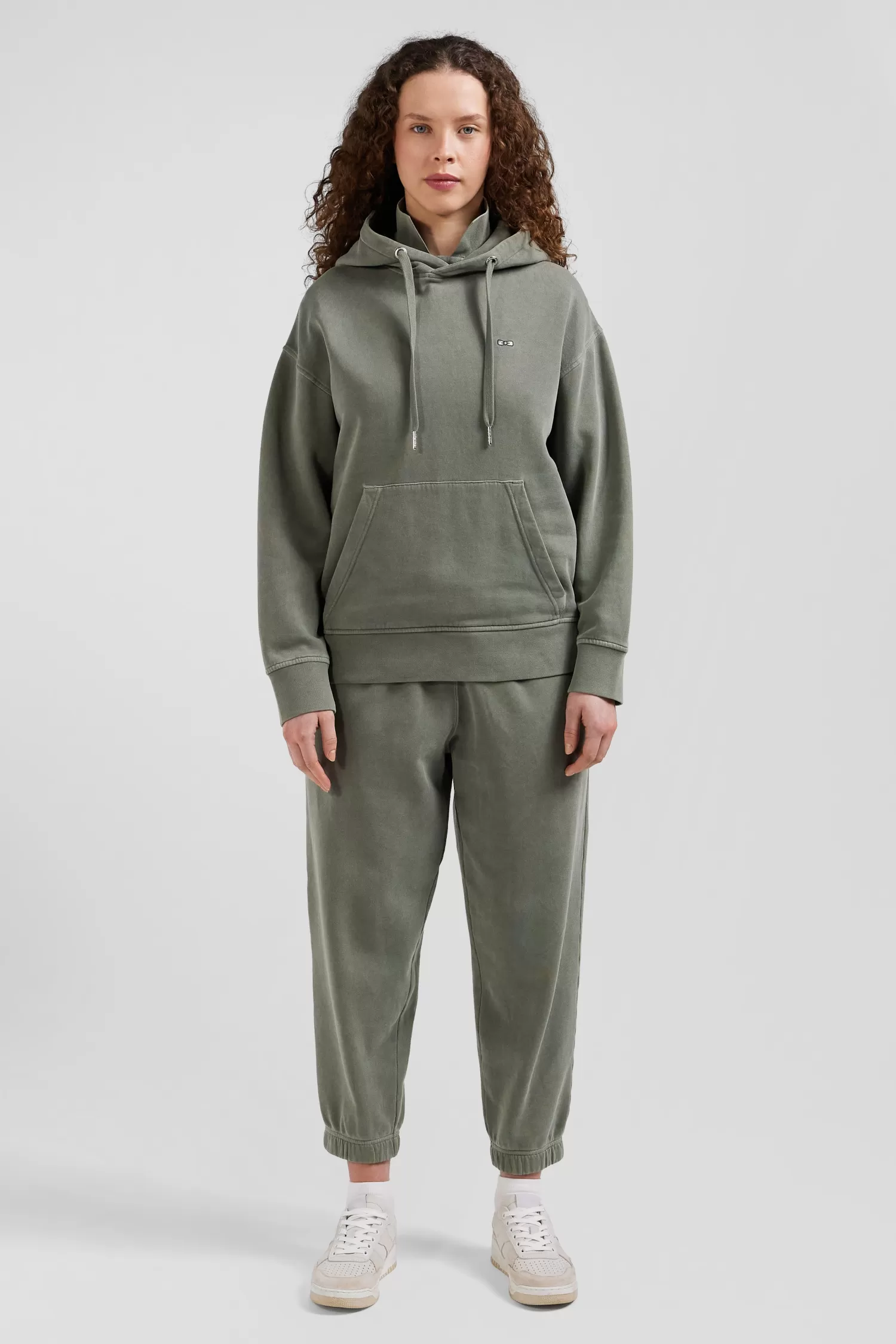 Eden Park Oversize khaki unisex dyed cotton fleece hoodie<Women Sweatshirts | Sweatshirts