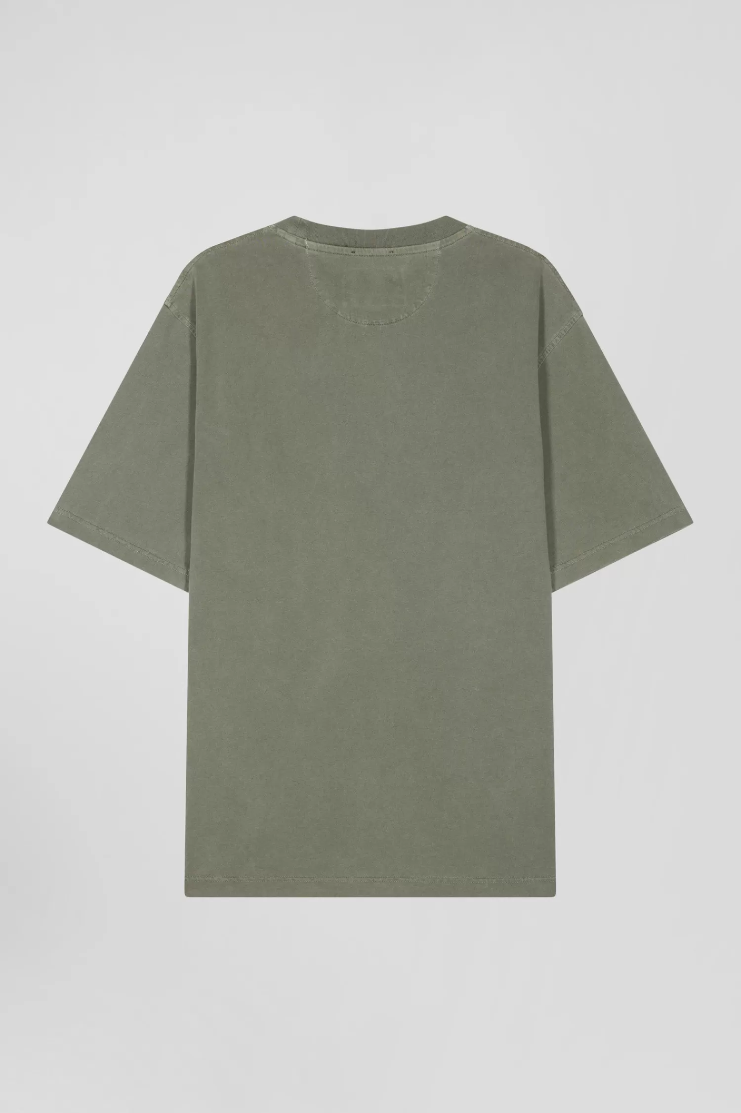 oversize_khaki_unisex_shortsleeved_tshirt_in_overdyed_cotton_5.webp Eden Park Oversize khaki unisex short-sleeved T-shirt in overdyed cotton<Women T-shirts | T-shirts