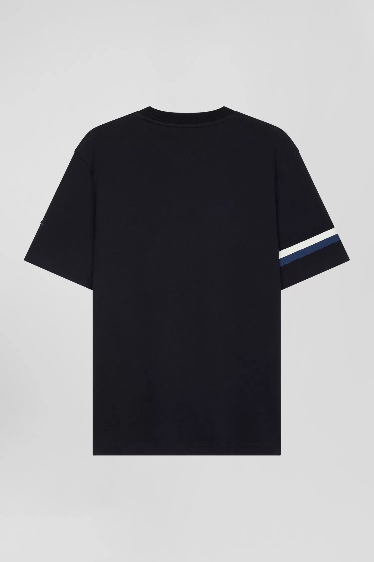 oversize_navy_shortsleeved_cotton_tshirt_with_eden_park_print_3.webp Eden Park Oversize navy short-sleeved cotton T-shirt with print< T-shirts