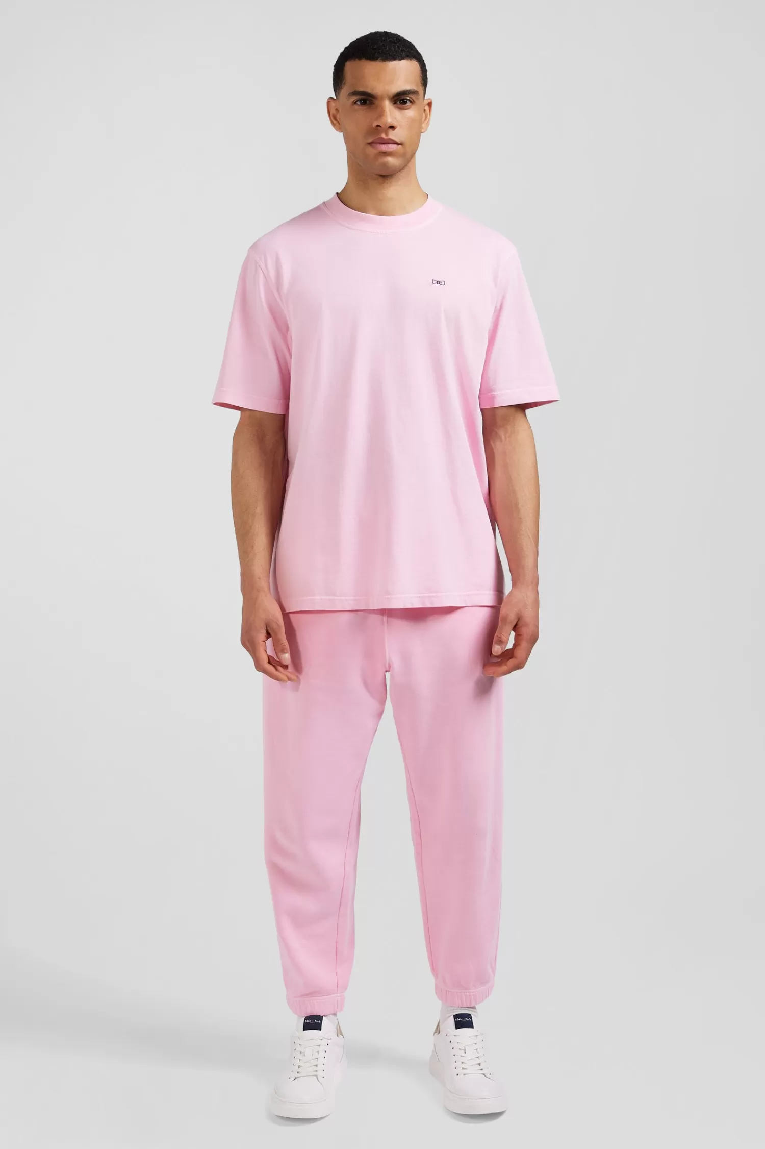 Eden Park Oversize pink unisex short-sleeved T-shirt in overdyed cotton<Women T-shirts | T-shirts