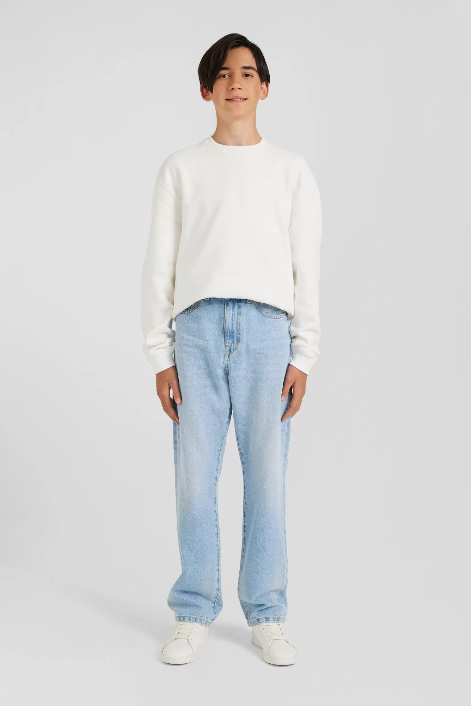 Eden Park Oversize sky blue cotton denim jeans<Kids Kids