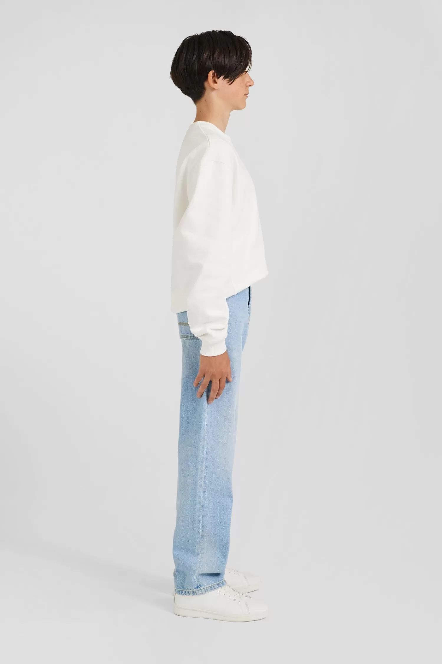 oversize_sky_blue_cotton_denim_jeans_3.webp Eden Park Oversize sky blue cotton denim jeans<Kids Kids