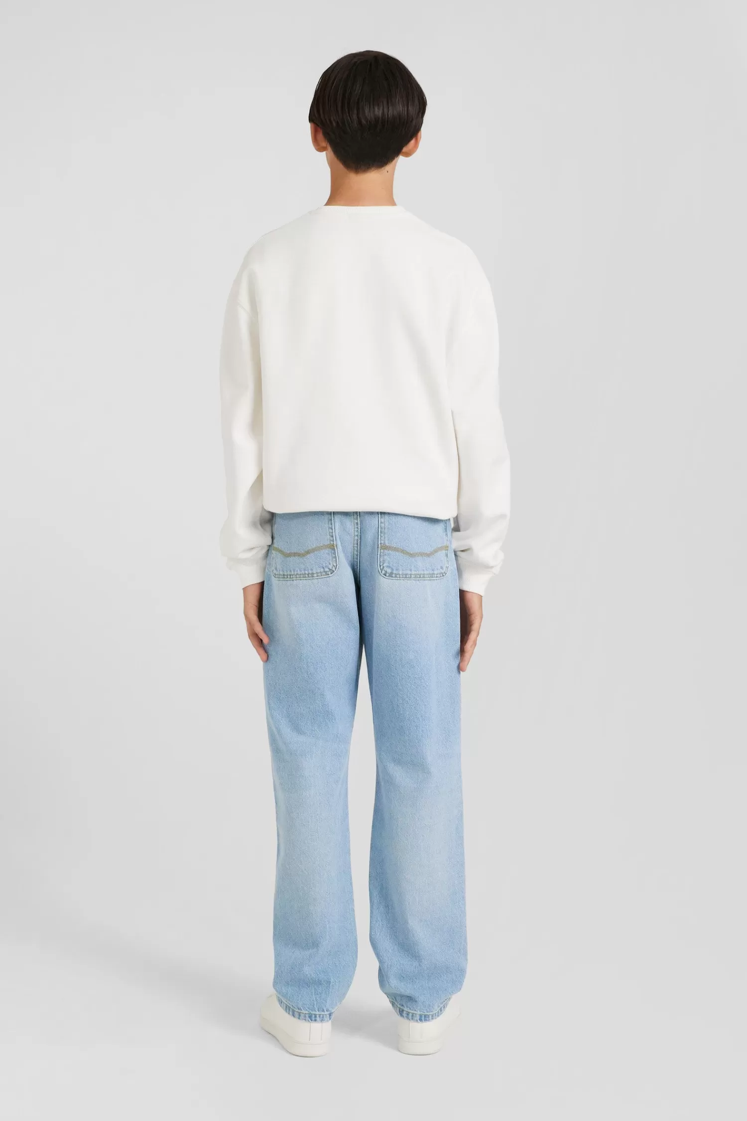 oversize_sky_blue_cotton_denim_jeans_5.webp Eden Park Oversize sky blue cotton denim jeans<Kids Kids