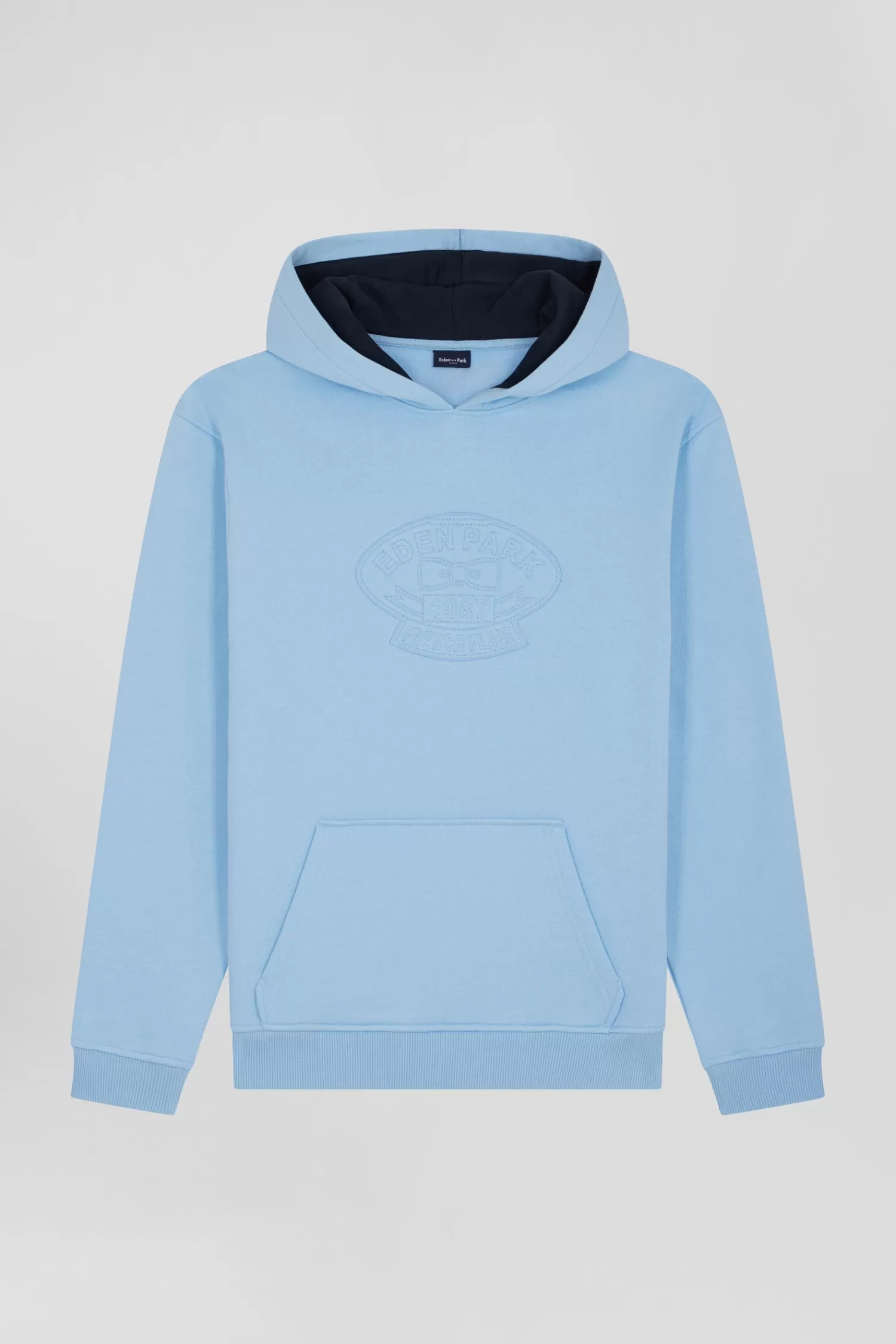 Eden Park Oversize sky blue embroidered cotton blend hoodie<Kids Kids