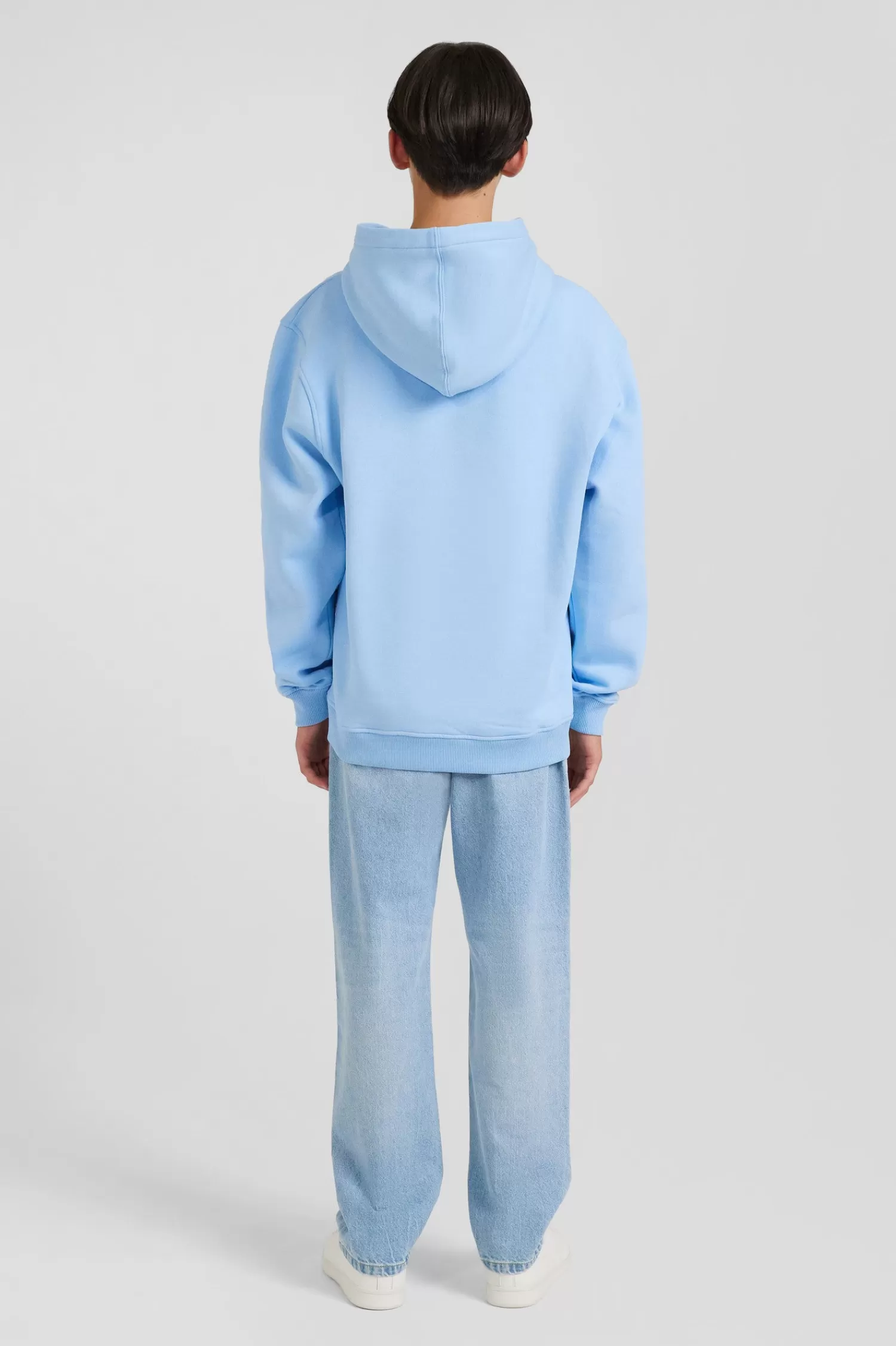 oversize_sky_blue_embroidered_cotton_blend_hoodie_5.webp Eden Park Oversize sky blue embroidered cotton blend hoodie<Kids Kids
