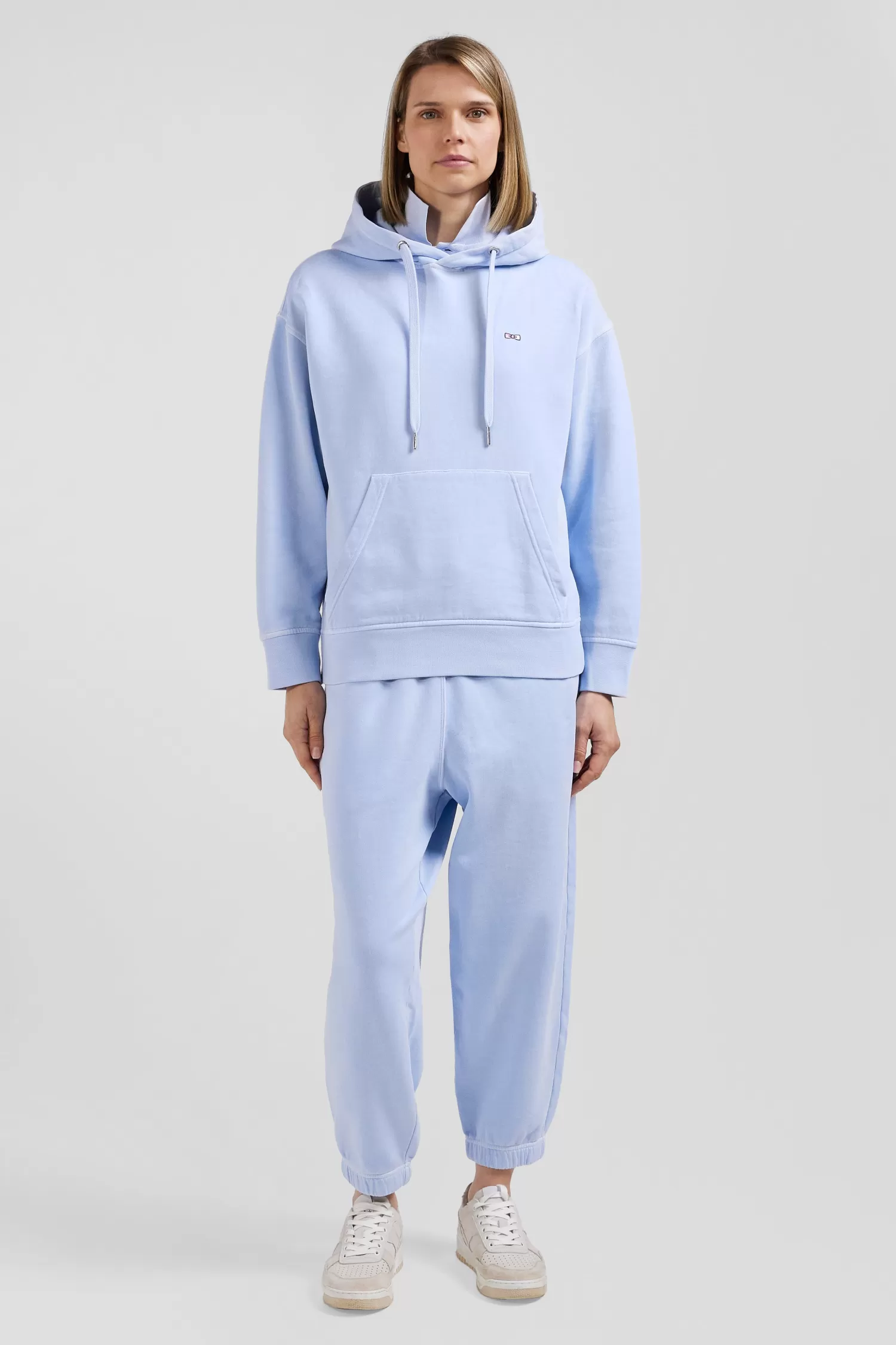 Eden Park Oversize sky blue unisex dyed cotton fleece hoodie<Women Sweatshirts | Sweatshirts