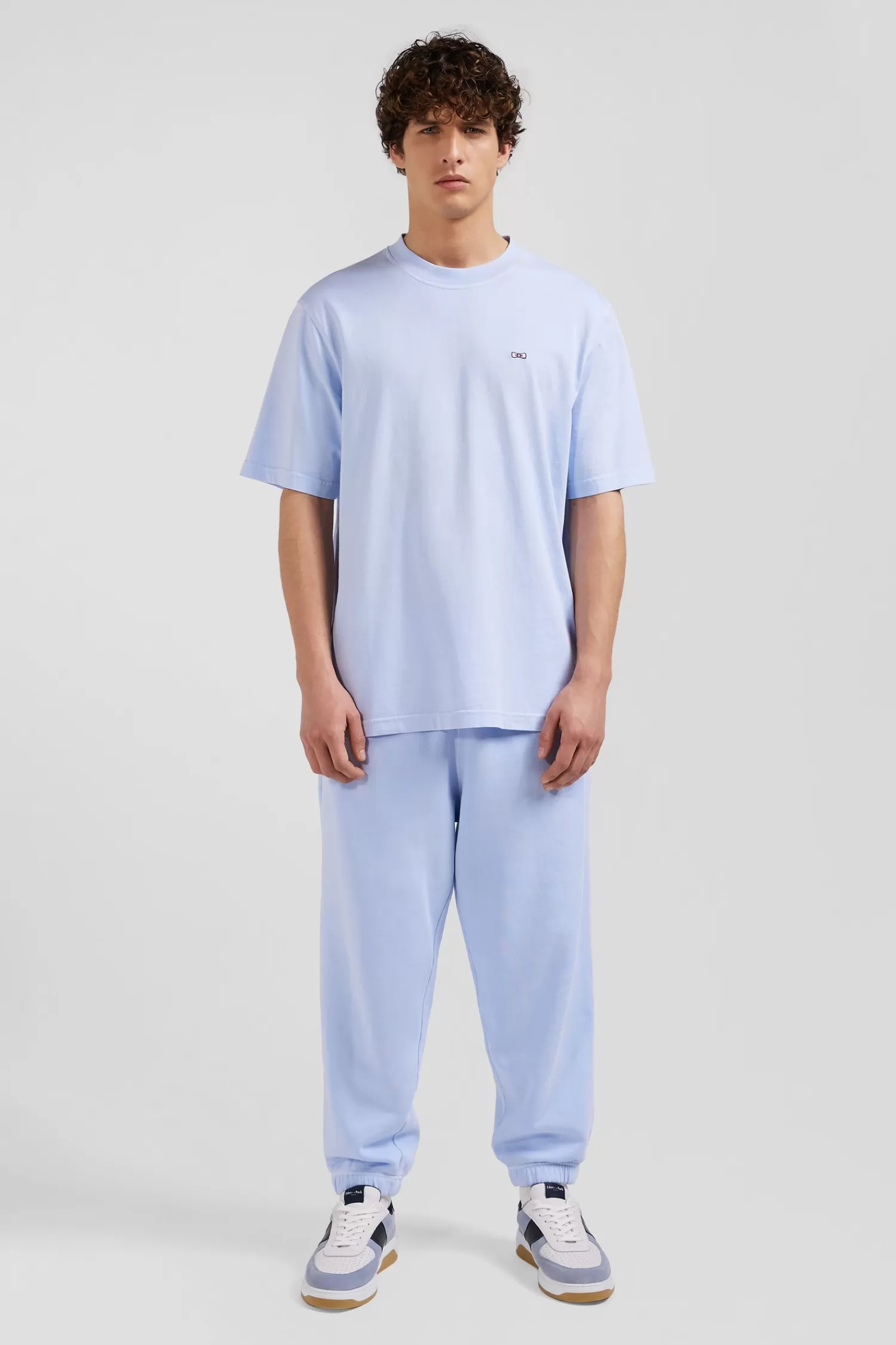 Eden Park Oversize sky blue unisex short-sleeved T-shirt in overdyed cotton<Women T-shirts | T-shirts