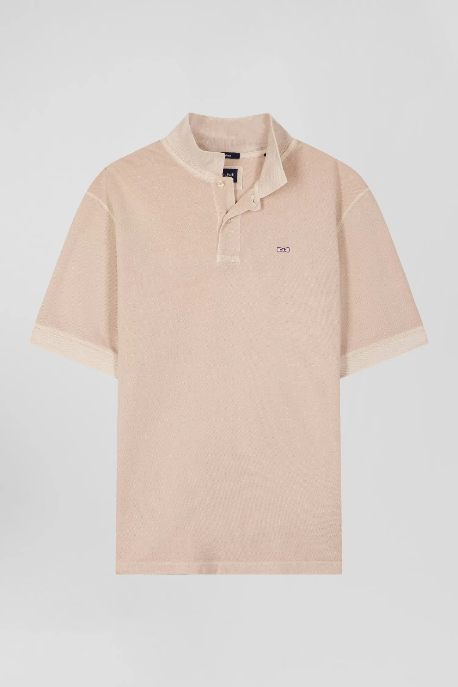 oversized_beige_unisex_shortsleeved_cotton_piqu_polo_shirt_2.webp Eden Park Oversized beige unisex short-sleeved cotton piqué polo shirt<Women Polos | Polos