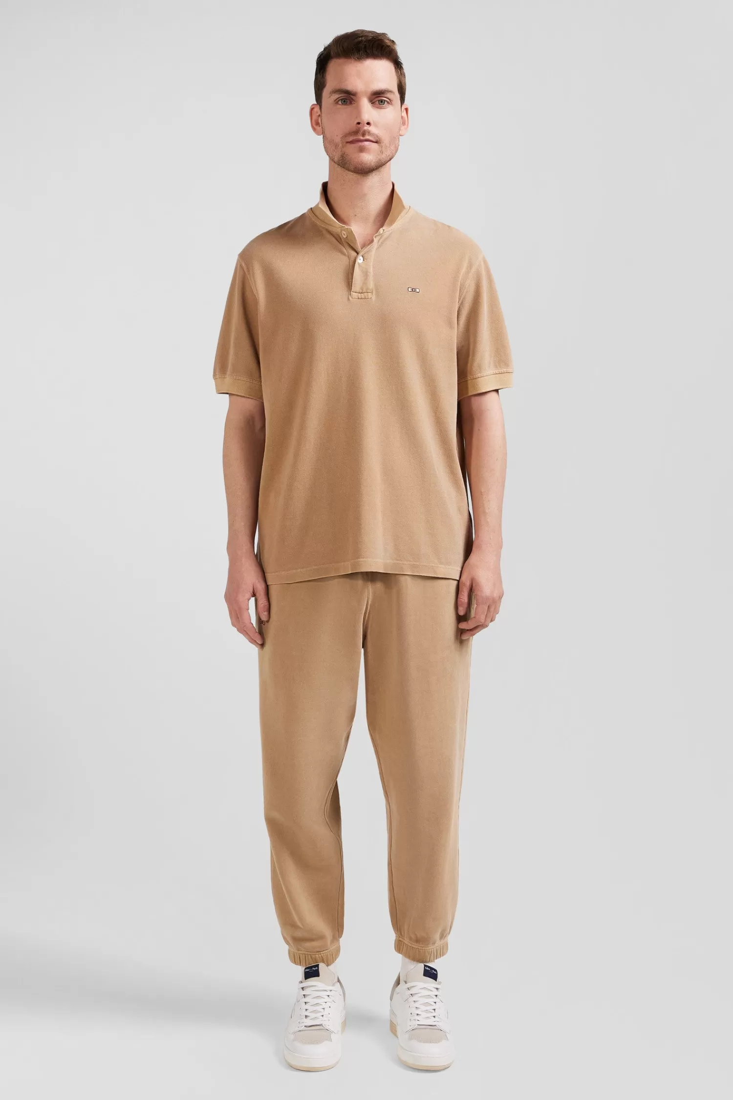 Eden Park Oversized camel unisex short-sleeved cotton piqué polo shirt<Women Polos | Polos