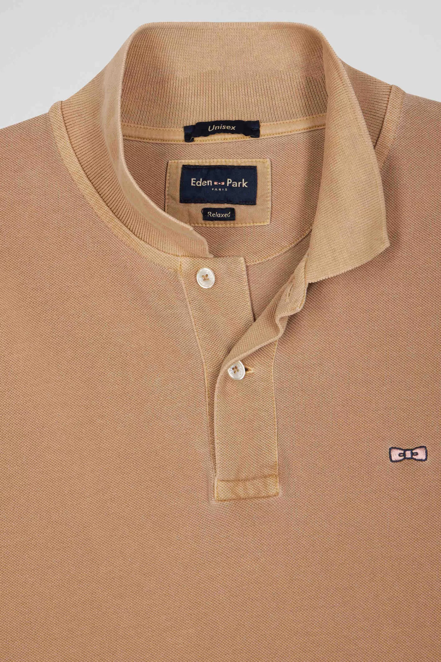 oversized_camel_unisex_shortsleeved_cotton_piqu_polo_shirt_10.webp Eden Park Oversized camel unisex short-sleeved cotton piqué polo shirt<Women Polos | Polos