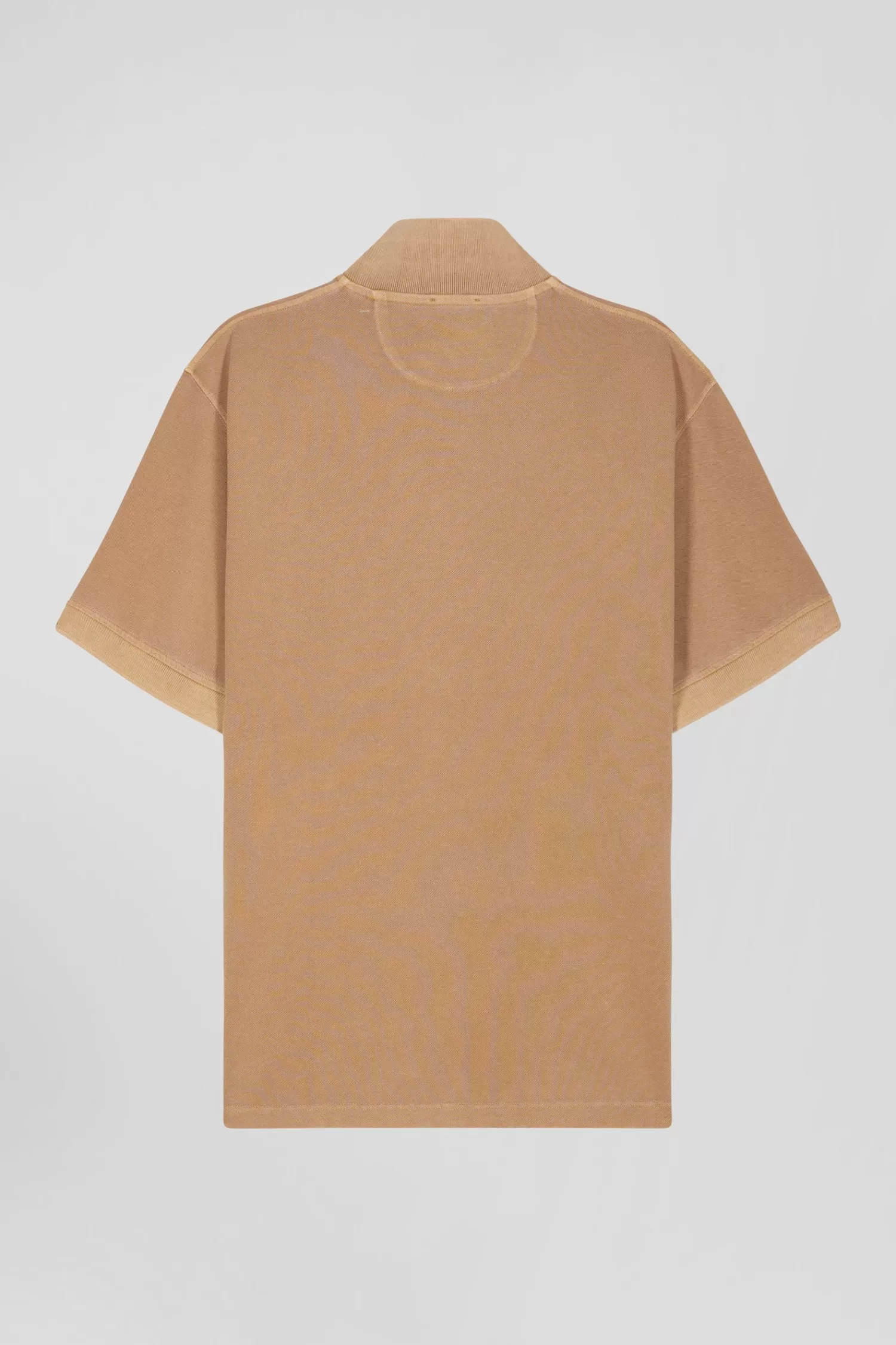 oversized_camel_unisex_shortsleeved_cotton_piqu_polo_shirt_5.webp Eden Park Oversized camel unisex short-sleeved cotton piqué polo shirt<Women Polos | Polos