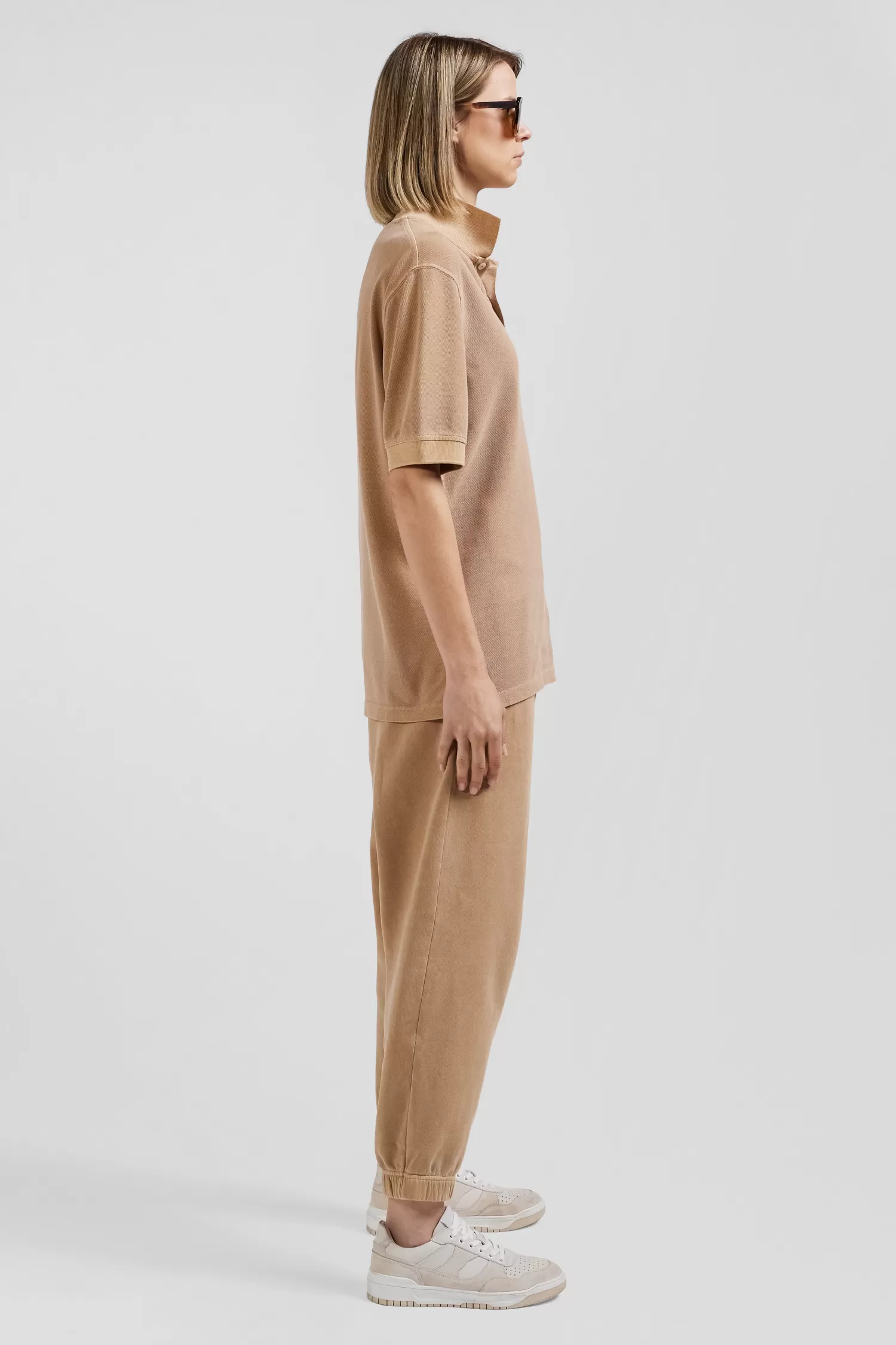 oversized_camel_unisex_shortsleeved_cotton_piqu_polo_shirt_7.webp Eden Park Oversized camel unisex short-sleeved cotton piqué polo shirt<Women Polos | Polos