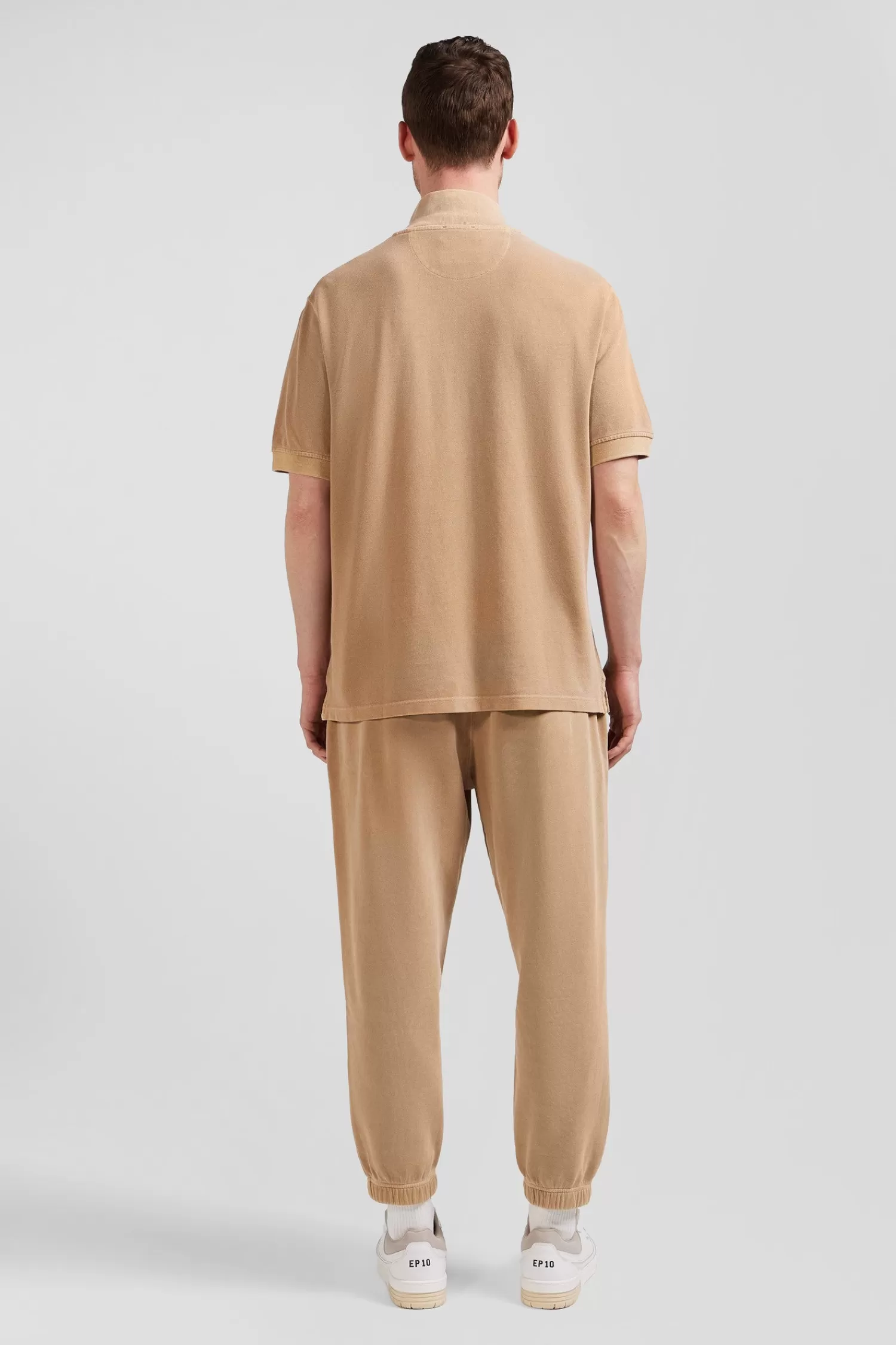 oversized_camel_unisex_shortsleeved_cotton_piqu_polo_shirt_8.webp Eden Park Oversized camel unisex short-sleeved cotton piqué polo shirt<Women Polos | Polos