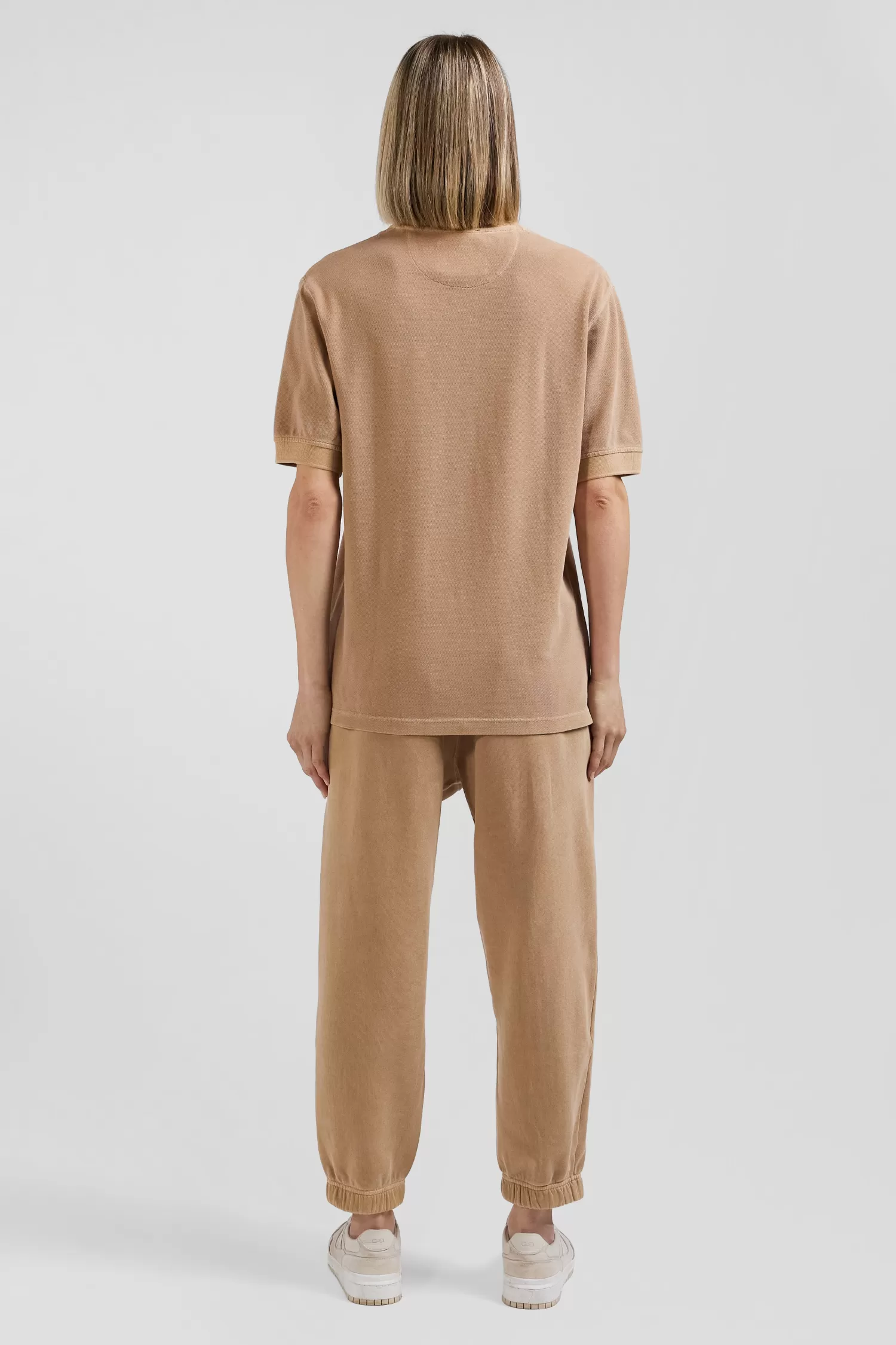 oversized_camel_unisex_shortsleeved_cotton_piqu_polo_shirt_9.webp Eden Park Oversized camel unisex short-sleeved cotton piqué polo shirt<Women Polos | Polos