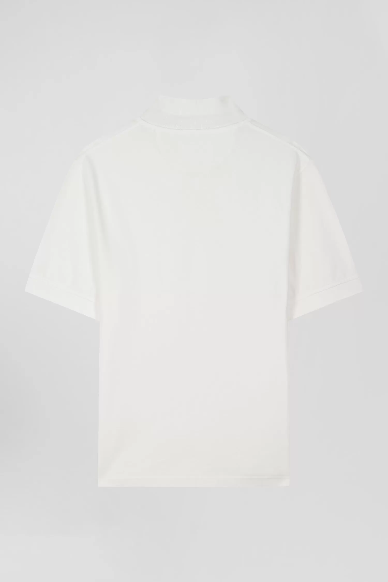 oversized_ecru_unisex_shortsleeved_cotton_piqu_polo_shirt_3.webp Eden Park Oversized ecru unisex short-sleeved cotton piqué polo shirt<Women Polos | Polos