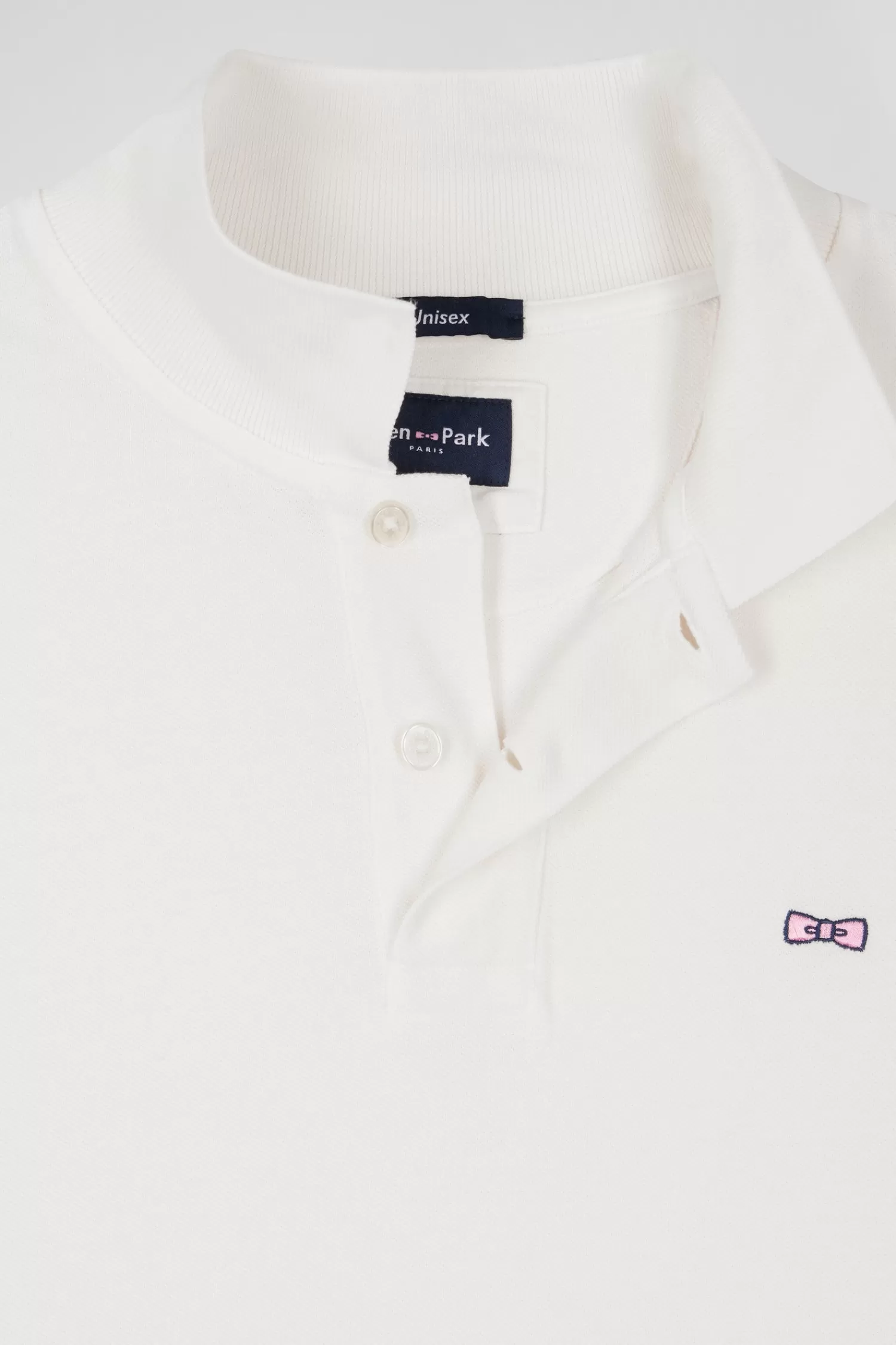 oversized_ecru_unisex_shortsleeved_cotton_piqu_polo_shirt_6.webp Eden Park Oversized ecru unisex short-sleeved cotton piqué polo shirt<Women Polos | Polos