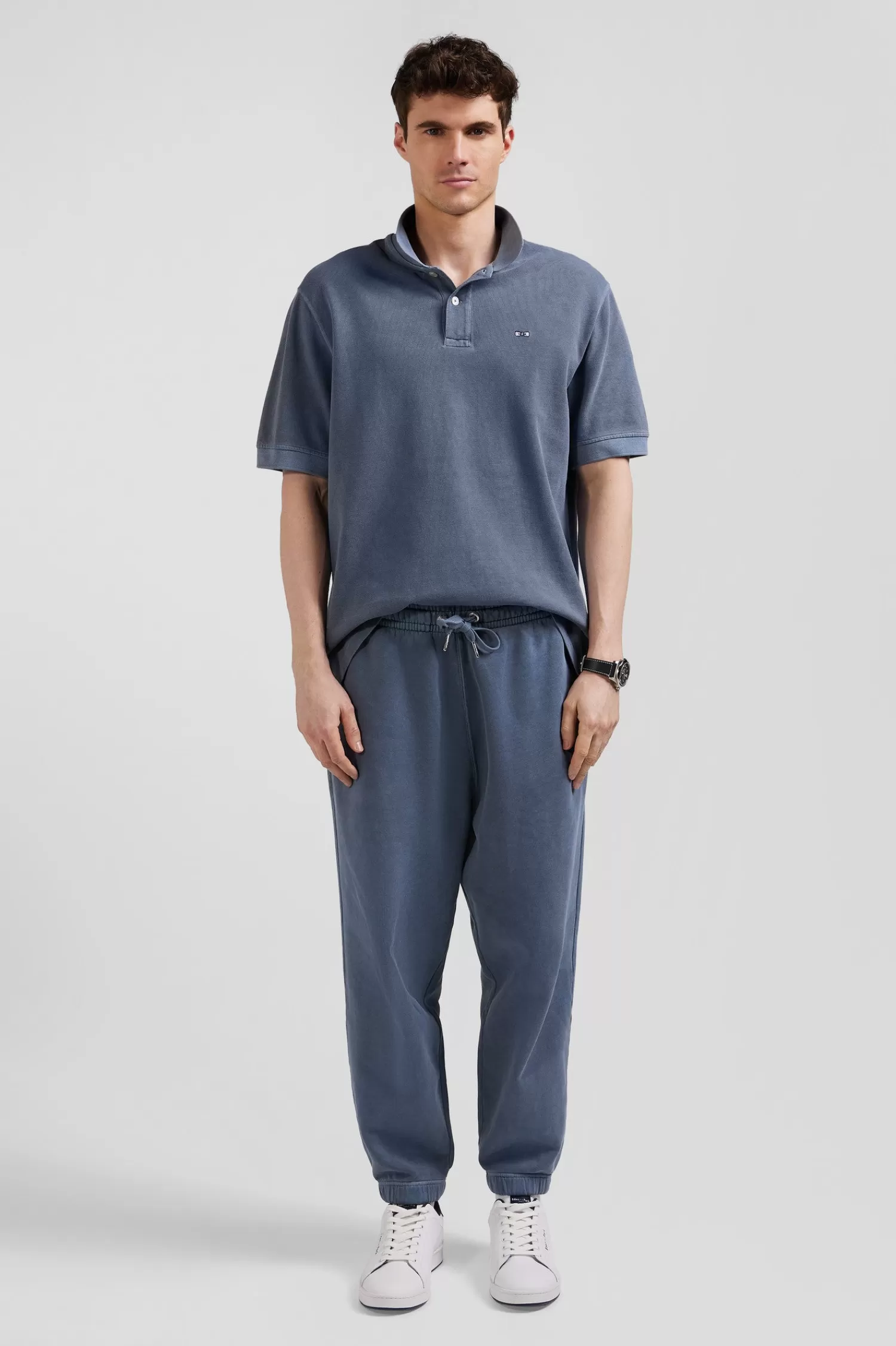 Eden Park Oversized grey unisex short-sleeved cotton piqué polo shirt<Women Polos | Polos