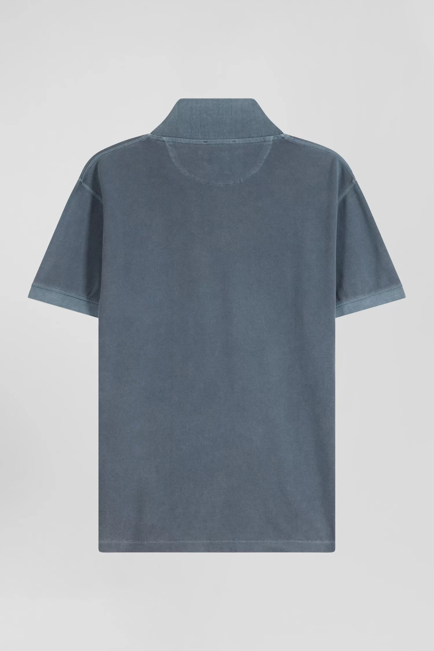 oversized_grey_unisex_shortsleeved_cotton_piqu_polo_shirt_5.webp Eden Park Oversized grey unisex short-sleeved cotton piqué polo shirt<Women Polos | Polos