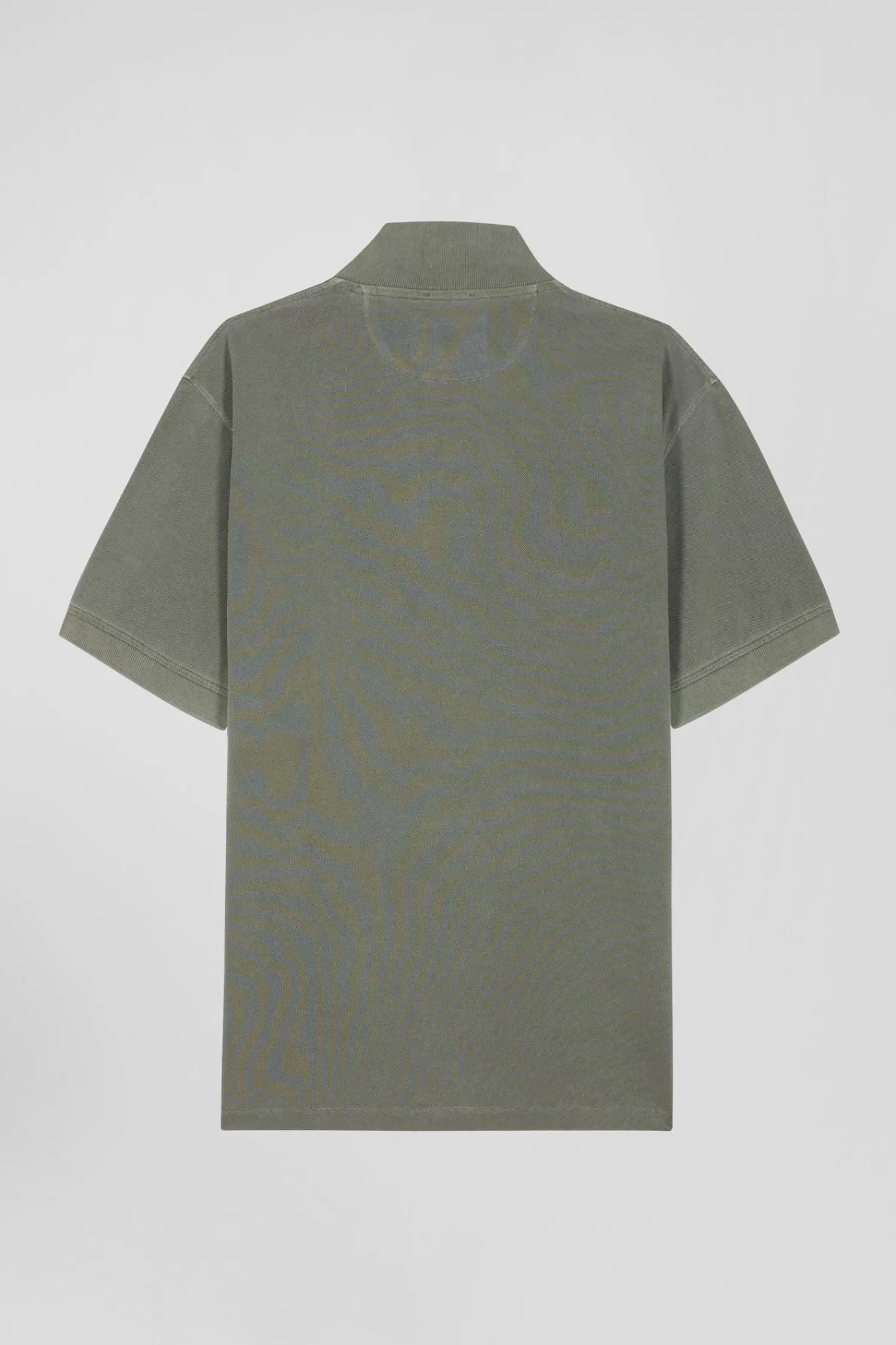 oversized_khaki_unisex_shortsleeved_cotton_piqu_polo_shirt_5.webp Eden Park Oversized khaki unisex short-sleeved cotton piqué polo shirt<Women Polos | Polos