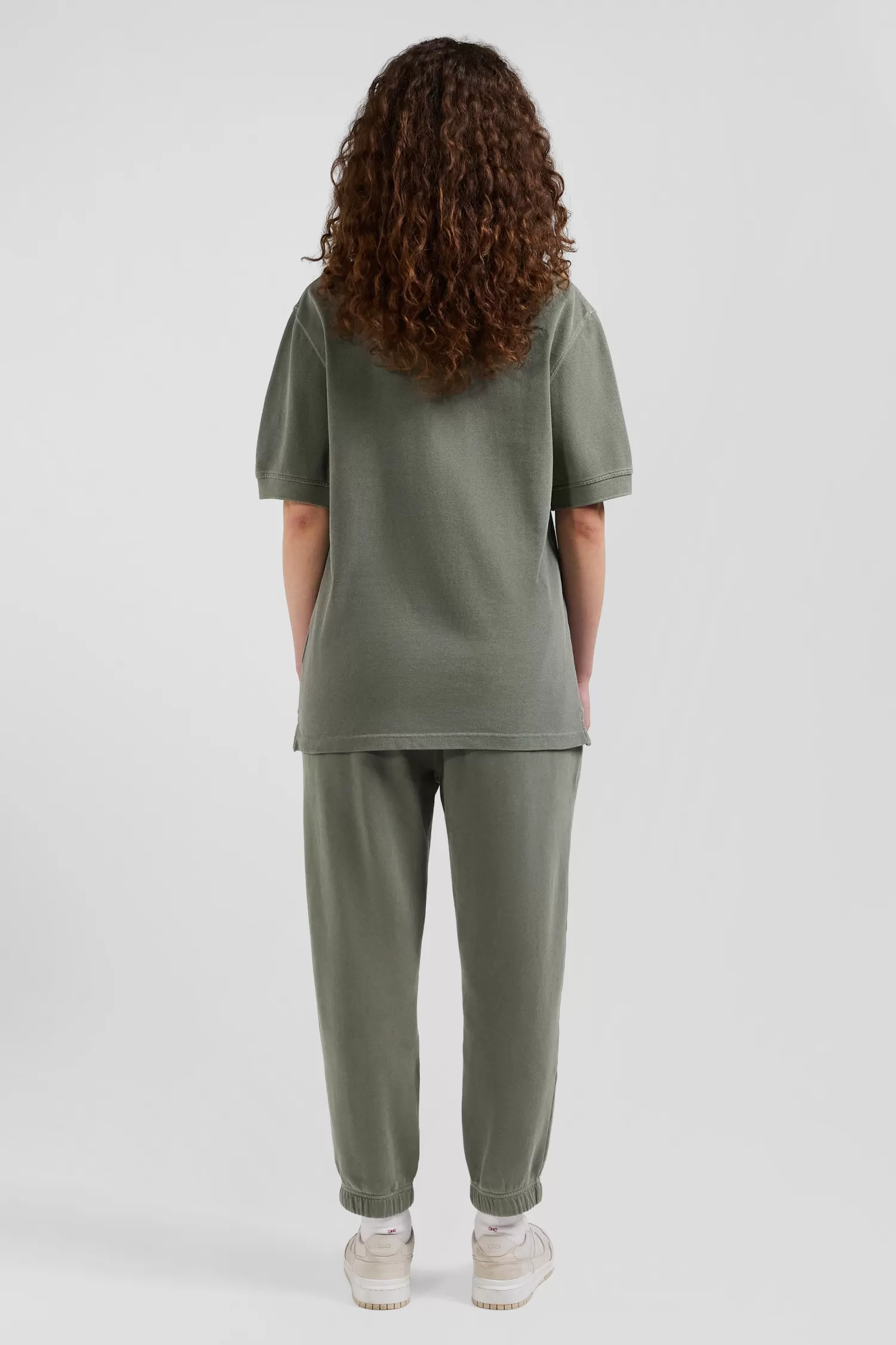 oversized_khaki_unisex_shortsleeved_cotton_piqu_polo_shirt_9.webp Eden Park Oversized khaki unisex short-sleeved cotton piqué polo shirt<Women Polos | Polos