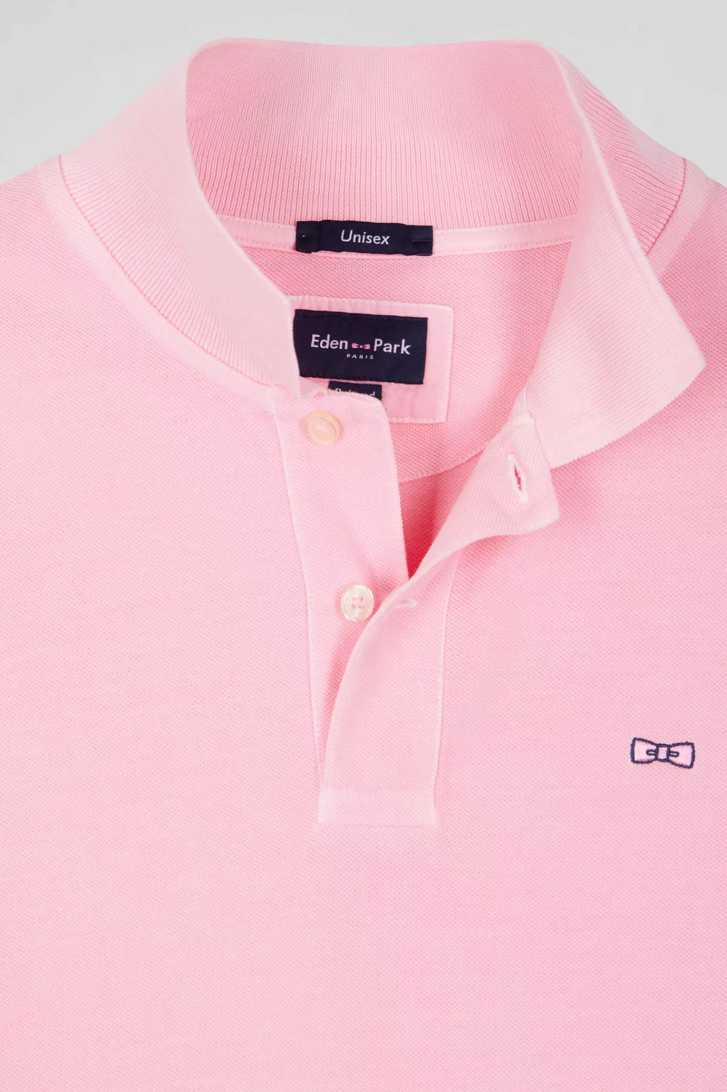 oversized_pink_unisex_shortsleeved_cotton_piqu_polo_shirt_10.webp Eden Park Oversized pink unisex short-sleeved cotton piqué polo shirt<Women Polos | Polos