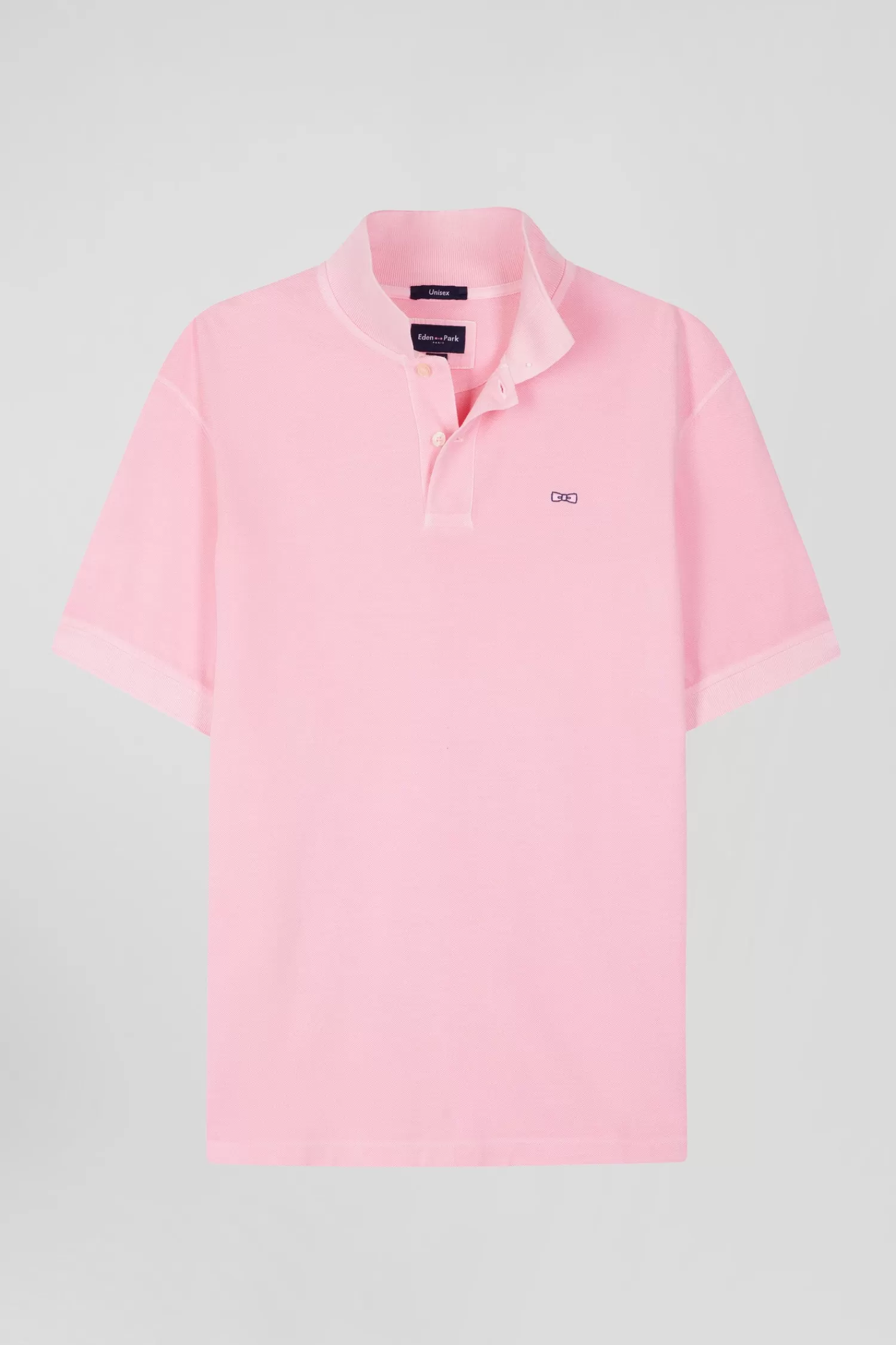 oversized_pink_unisex_shortsleeved_cotton_piqu_polo_shirt_2.webp Eden Park Oversized pink unisex short-sleeved cotton piqué polo shirt<Women Polos | Polos
