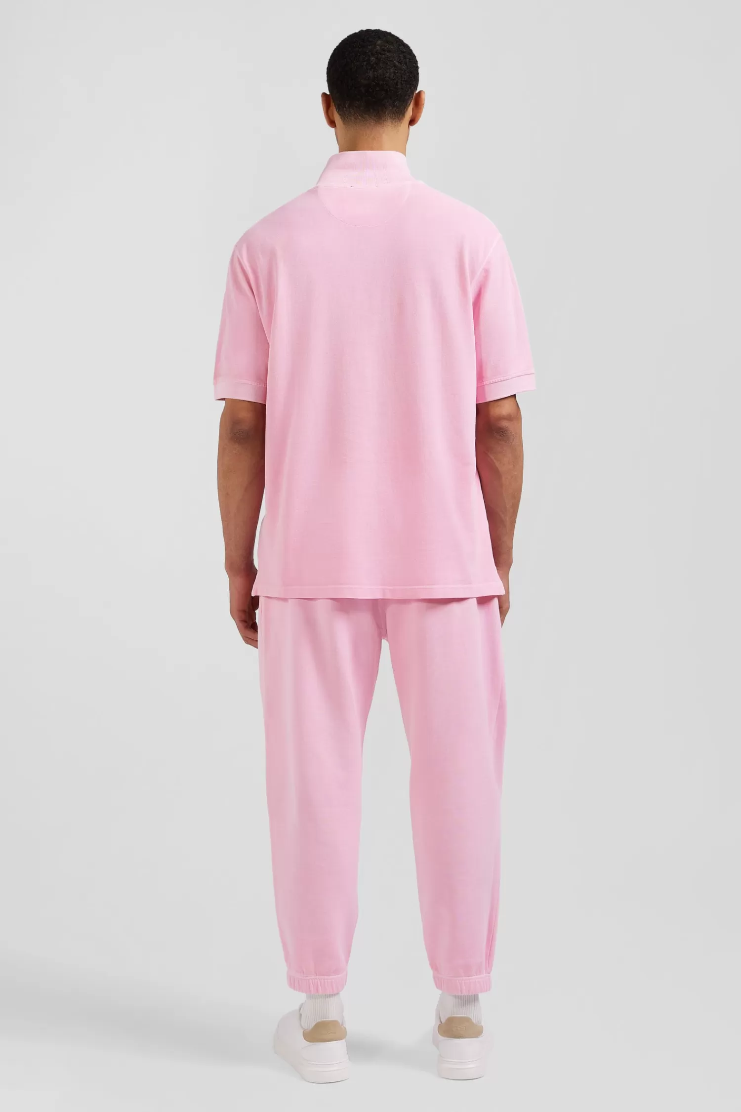 oversized_pink_unisex_shortsleeved_cotton_piqu_polo_shirt_8.webp Eden Park Oversized pink unisex short-sleeved cotton piqué polo shirt<Women Polos | Polos